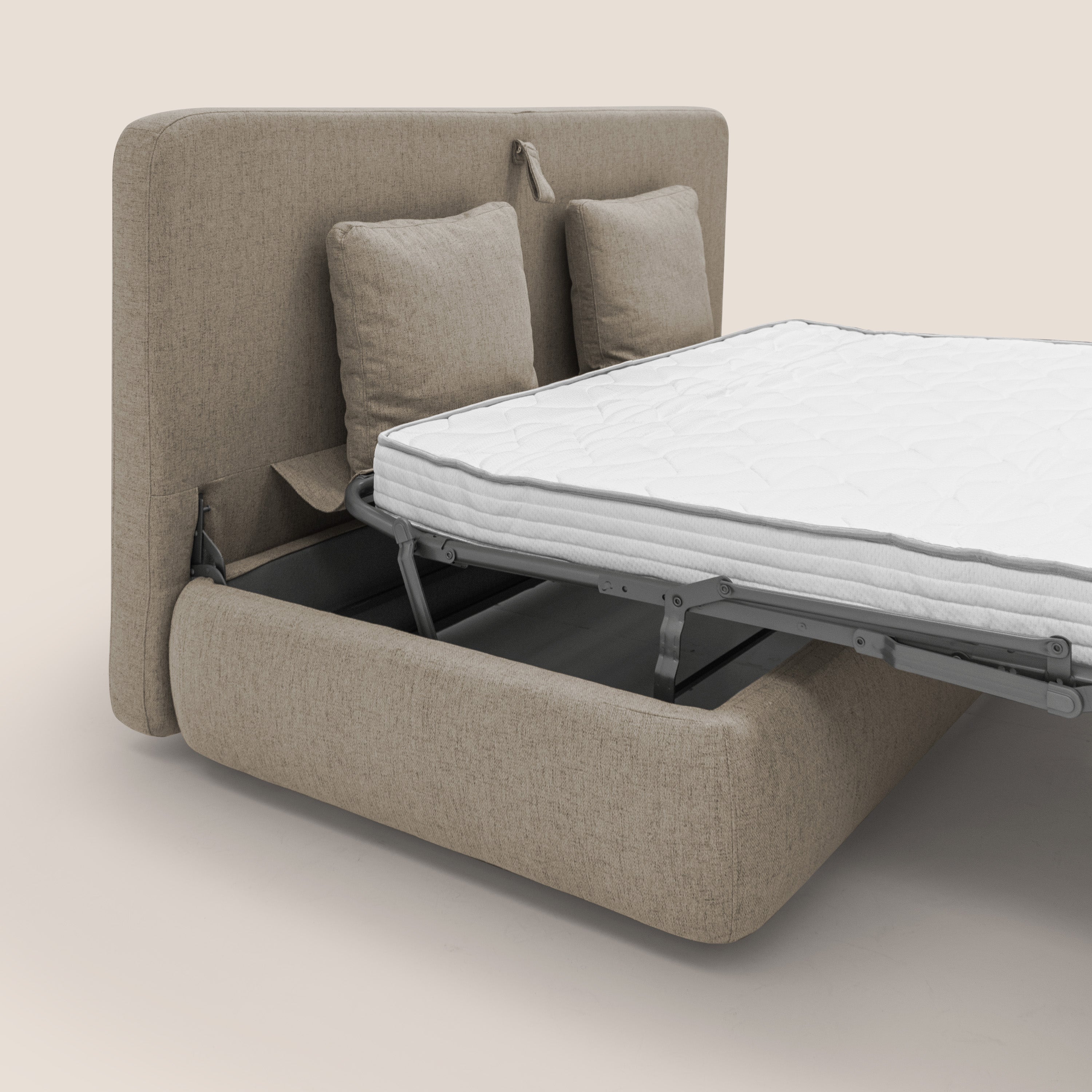 Gransasso Divano letto matrimoniale dal DESIGN innovativo in tessuto impermeabile T03 marrone - divani.store