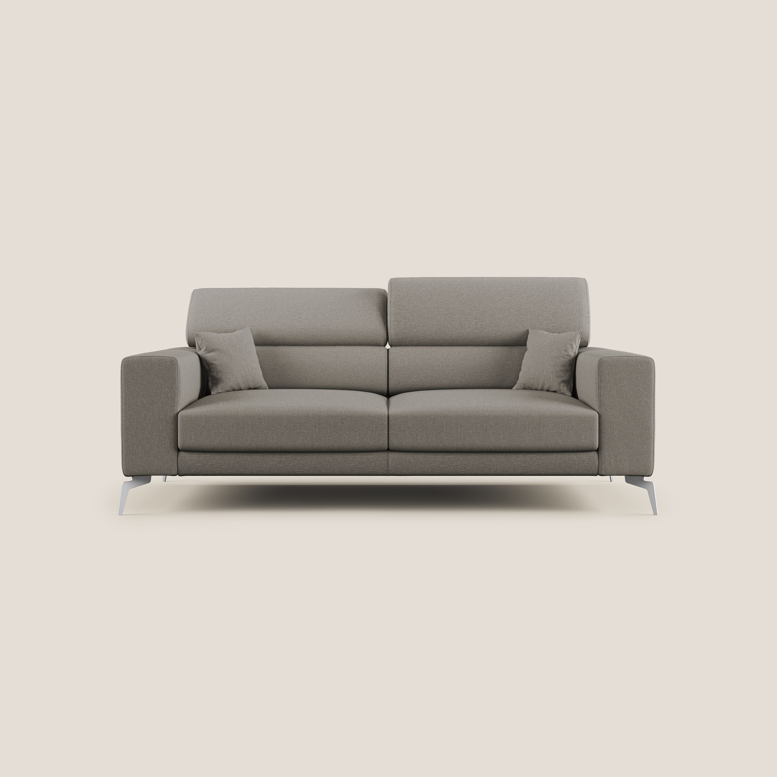 Blade Divano con poggiatesta reclinabili in tessuto impermeabile misto cotone T13 tortora - divani.store