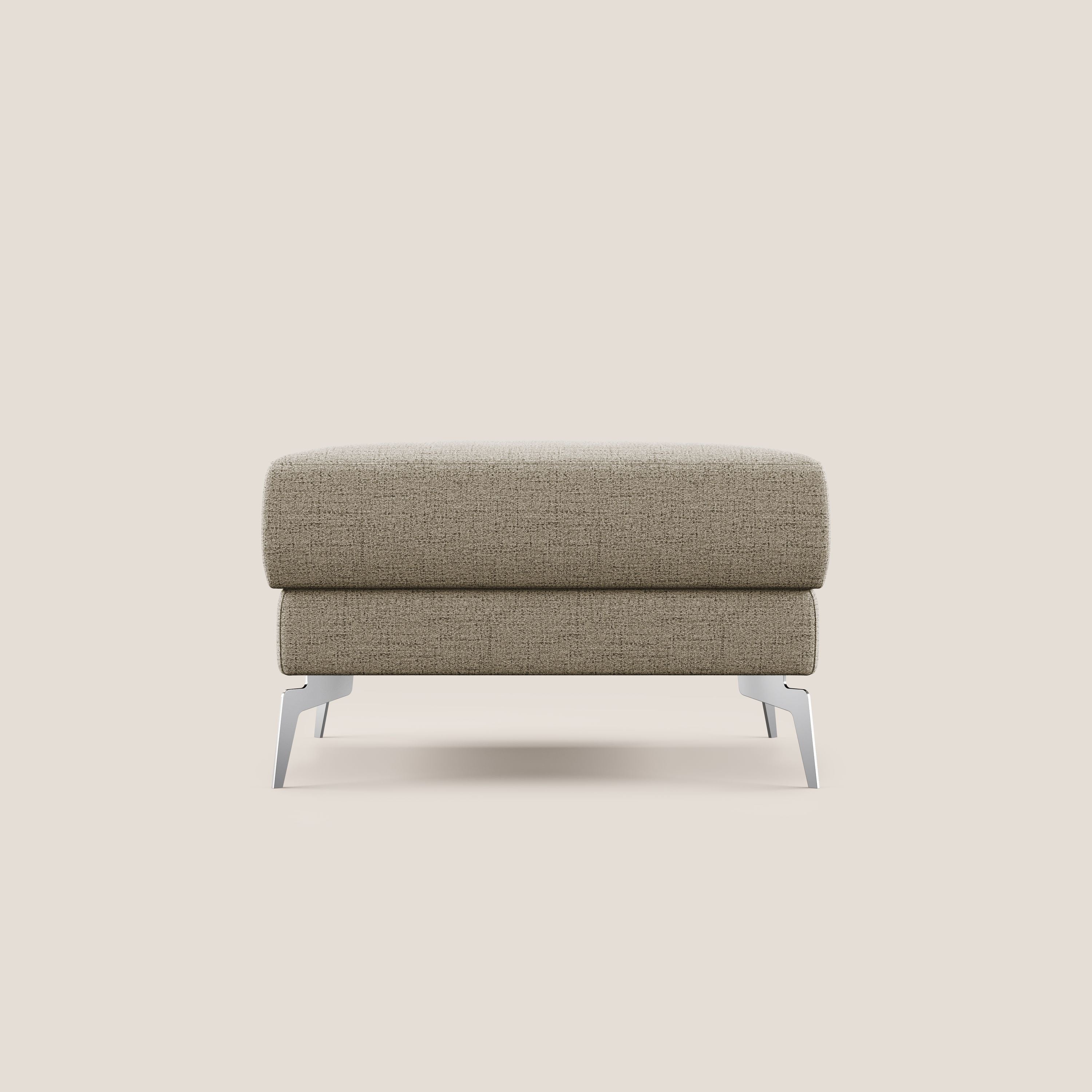 Star Pouf con piedini alti in tessuto impermeabile fiammato T03 marrone - divani.store