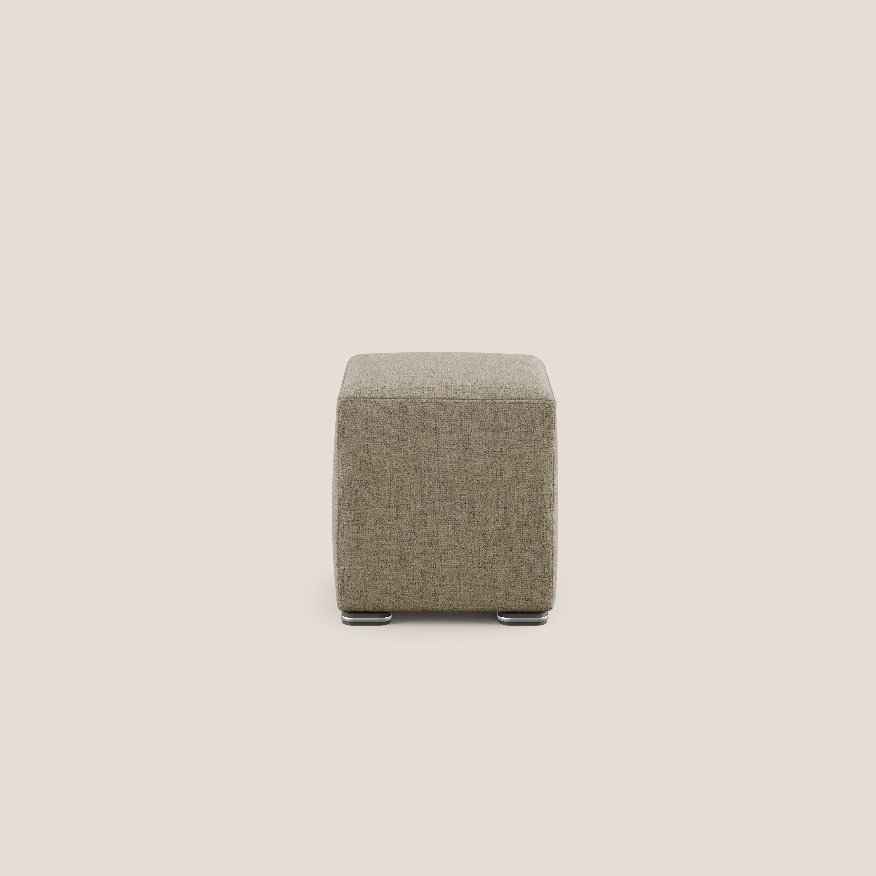 Cube pouf in tessuto morbido impermeabile T03 marrone - divani.store