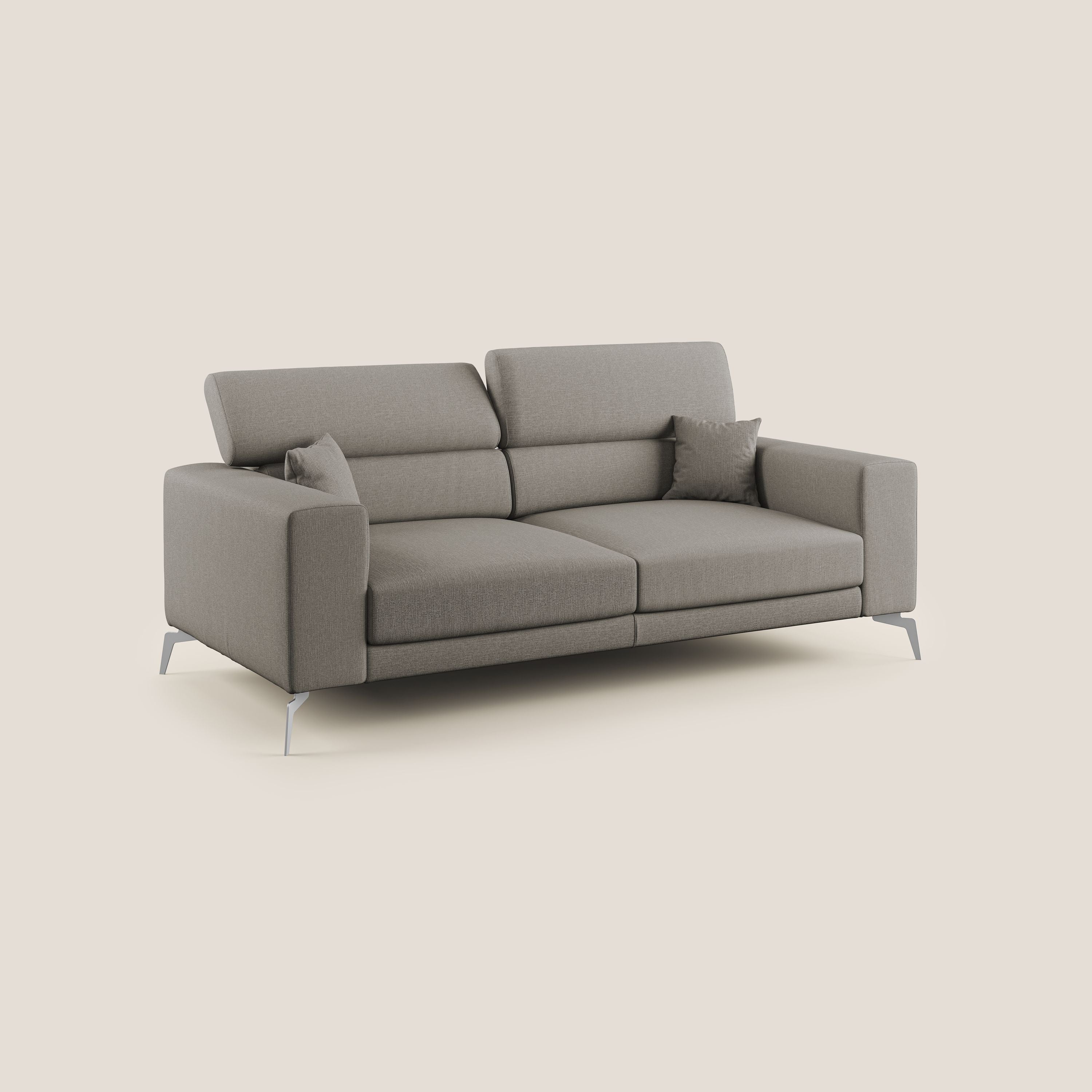 Blade Divano con poggiatesta reclinabili in tessuto impermeabile misto cotone T13 tortora - divani.store