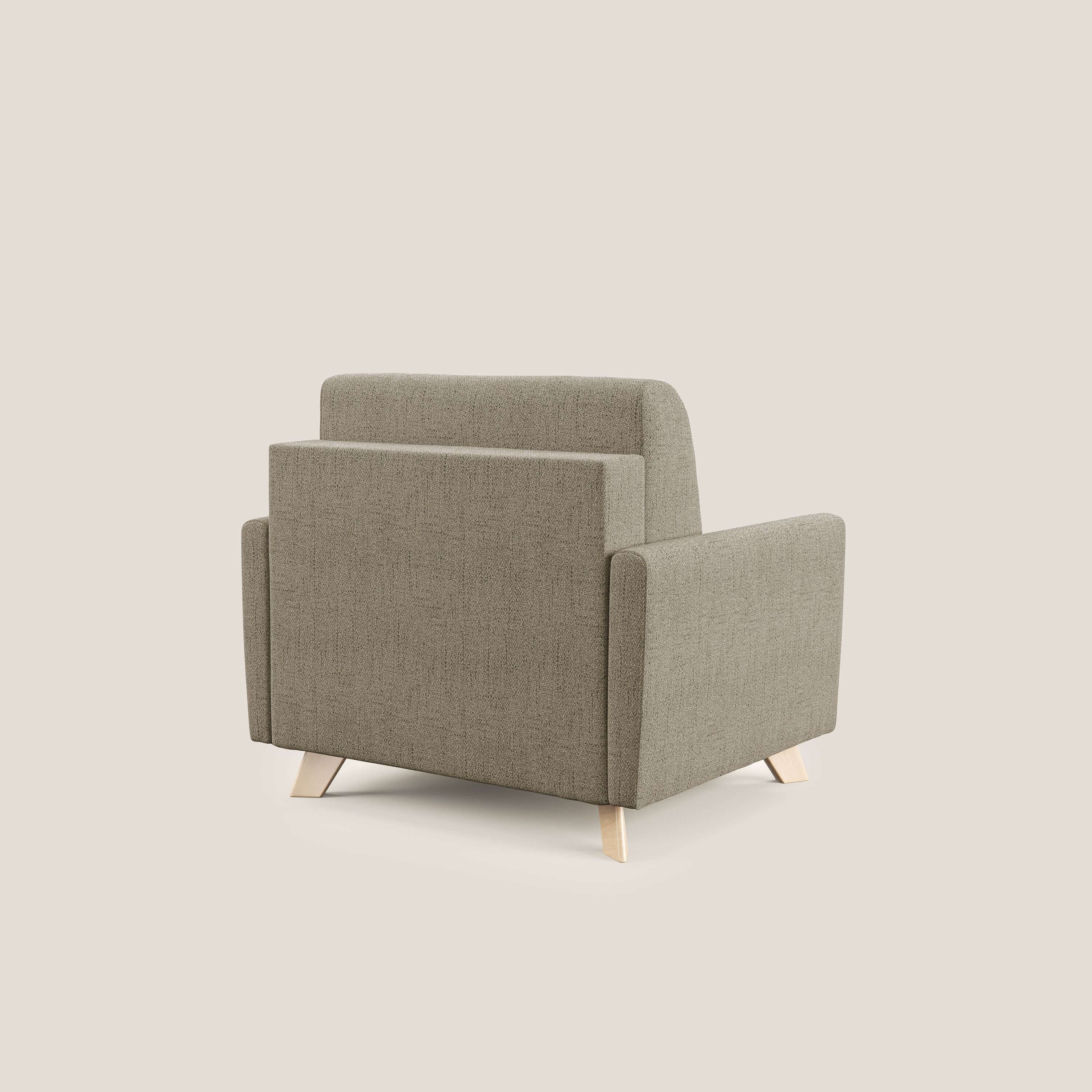 Edgar poltrona letto in tessuto felis impermeabile T03 marrone - divani.store