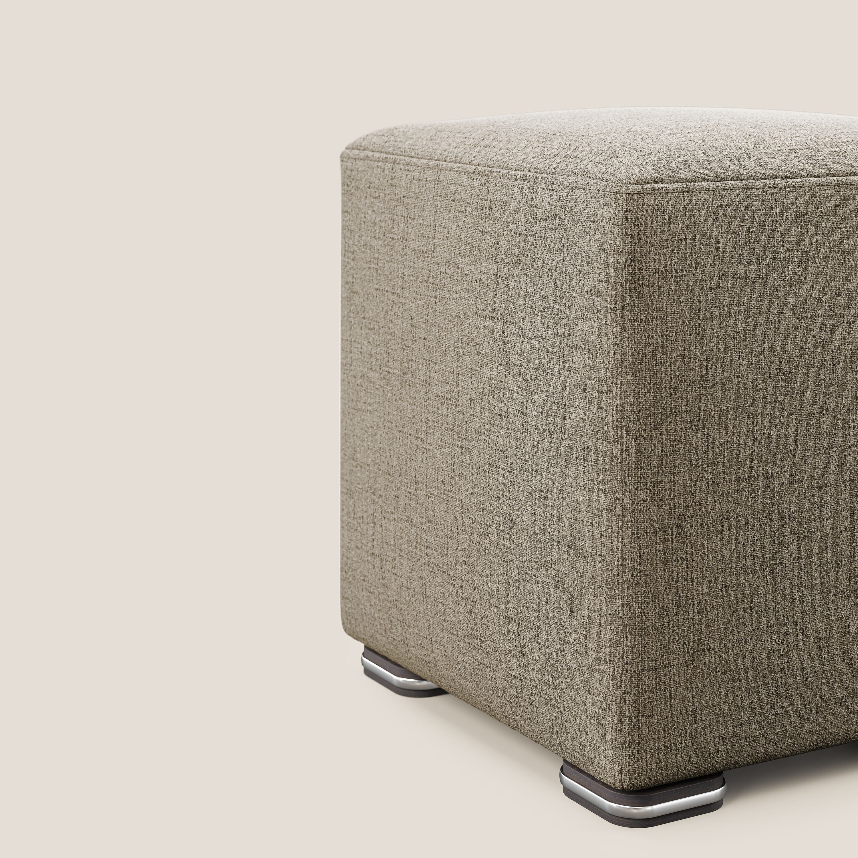 Cube pouf in tessuto morbido impermeabile T03 marrone - divani.store
