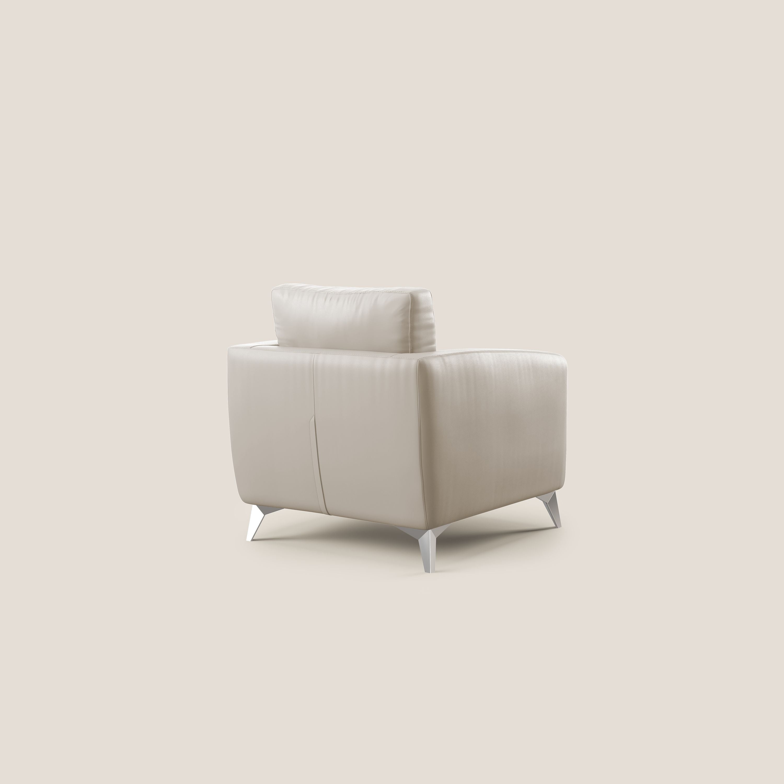Orione Poltroncina in ecopelle moderna e impermeabile T04 beige - divani.store