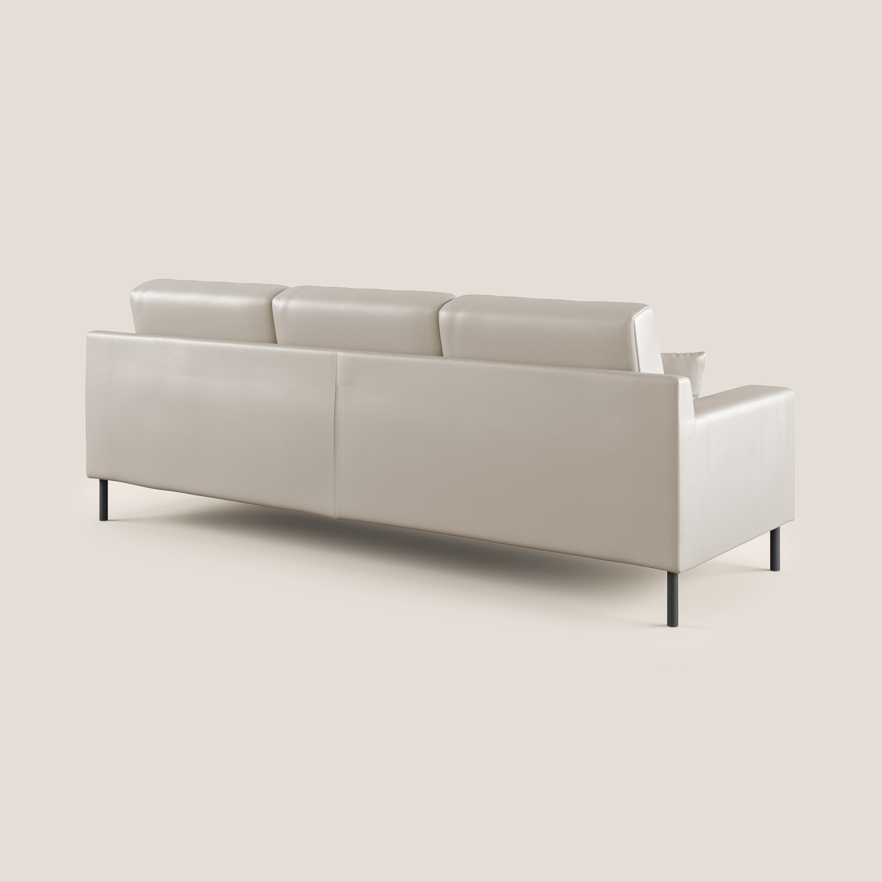 Uranio divano angolare moderno REVERSIBILE in Ecopelle impermeabile T04 beige - divani.store