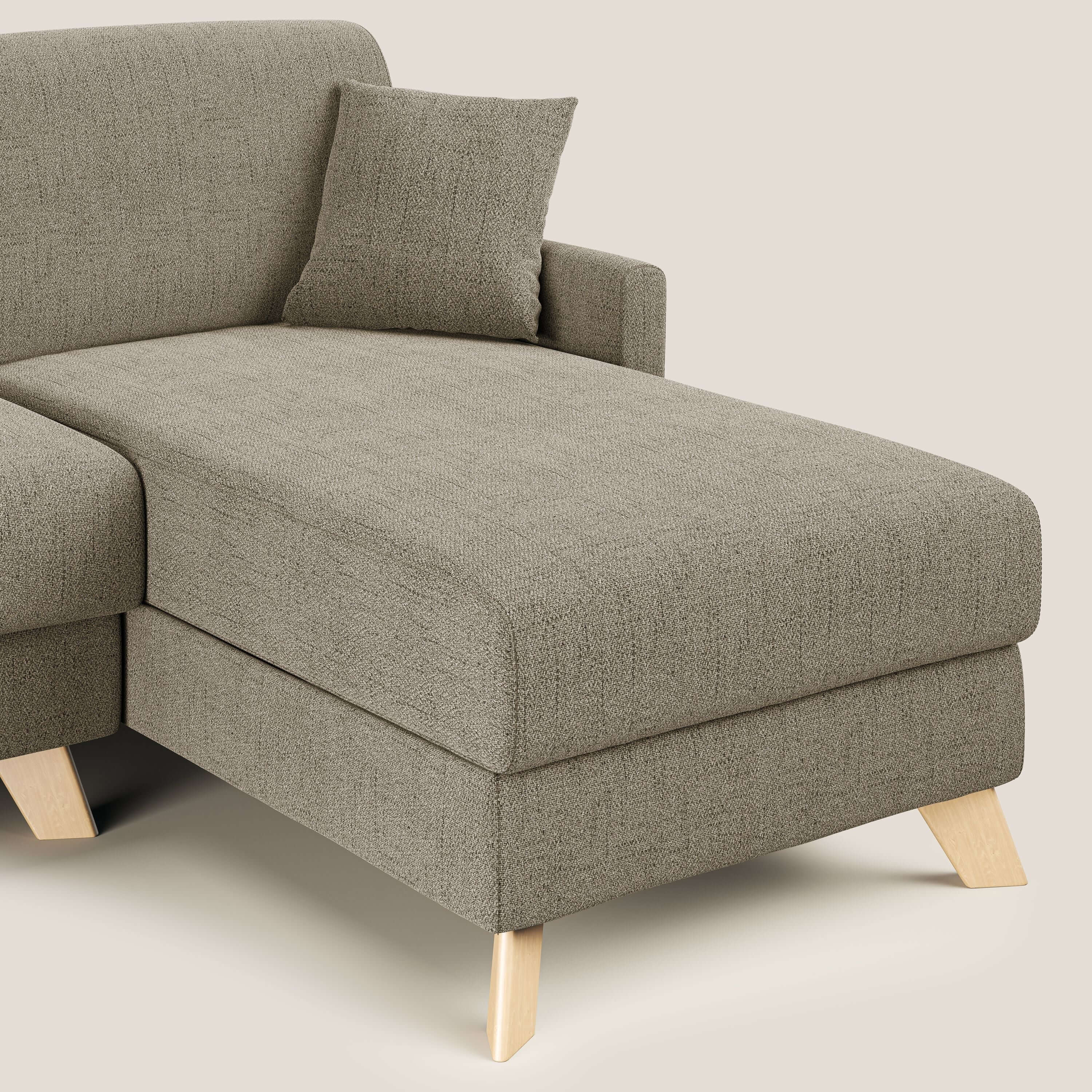 Edgar divano letto angolare in tessuto felis impermeabile T03 marrone - divani.store