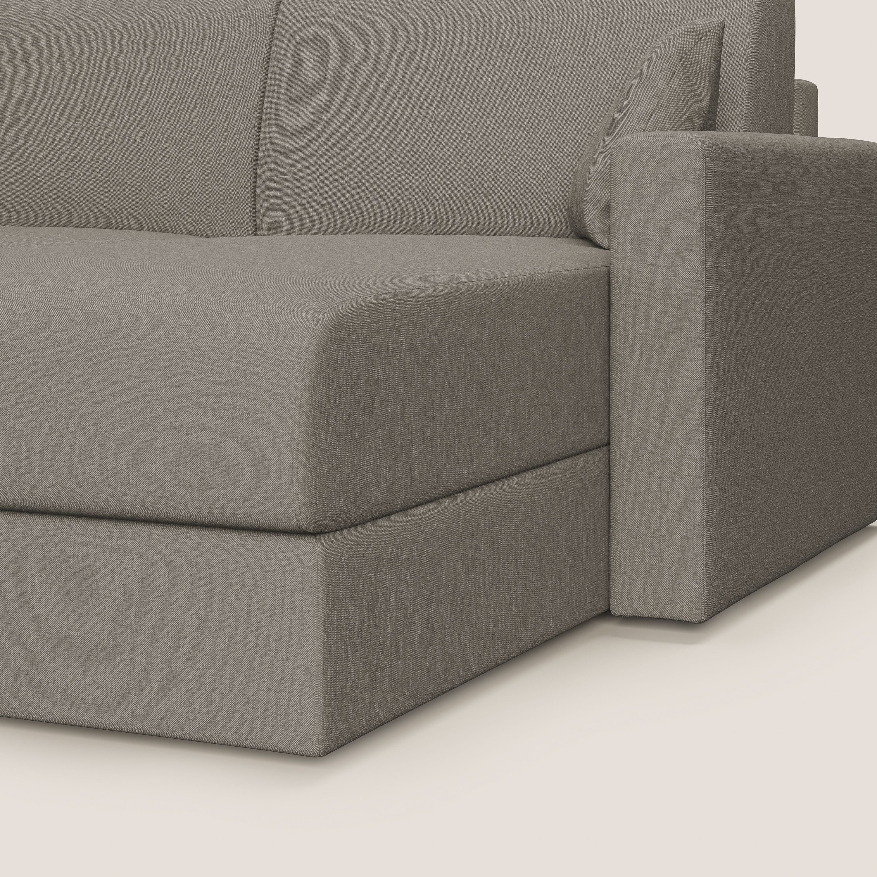 Chris Divano letto angolare 5 posti in tessuto impermeabile T13 tortora - divani.store