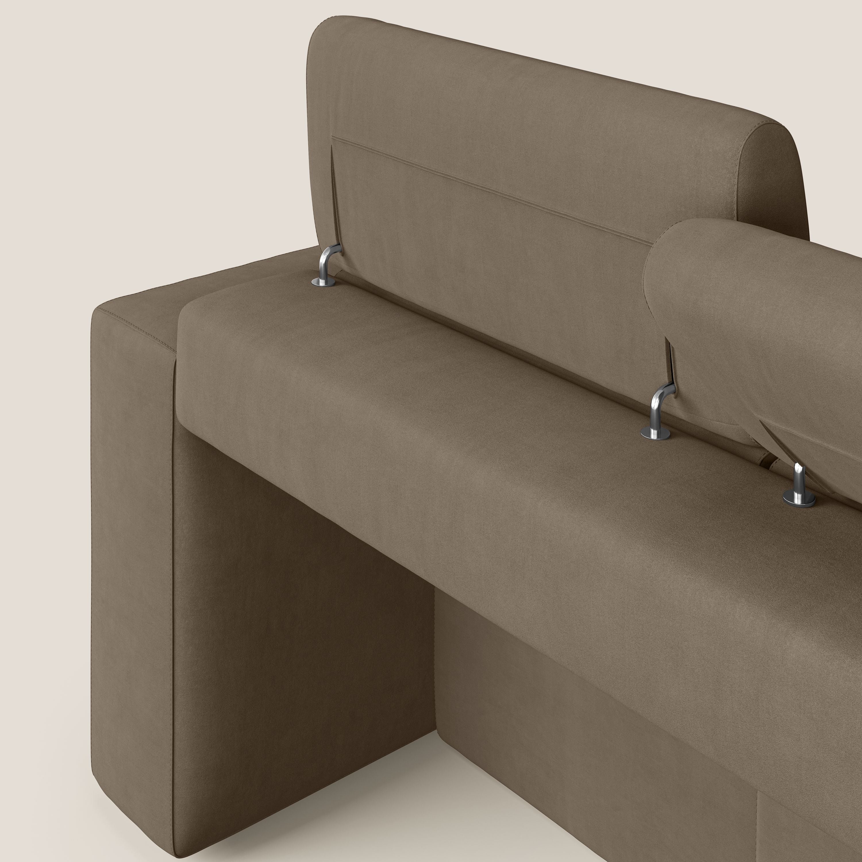 Orwell divano con 3 sedute estraibili in microfibra smacchiabile T11 marrone - divani.store