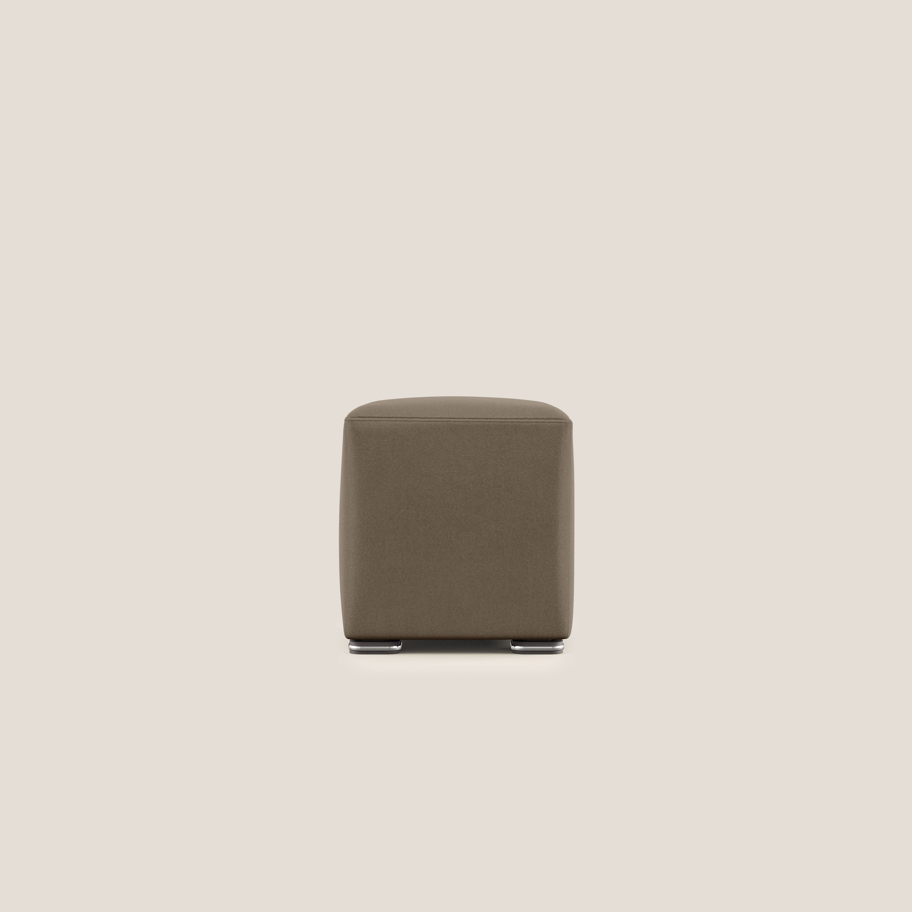 Cube pouf in microfibra smacchiabile T11 marrone - divani.store