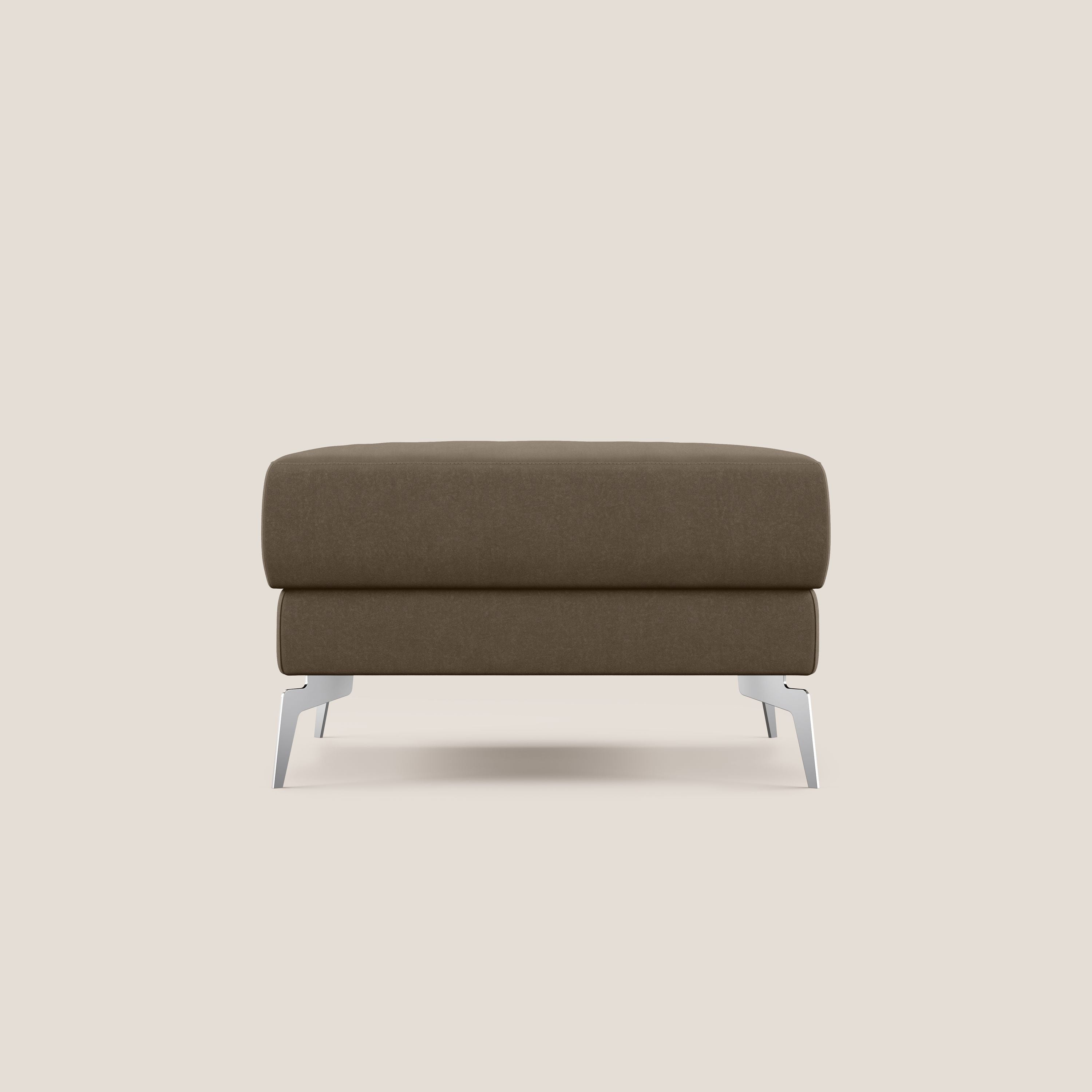 Star Pouf con piedini alti in microfibra impermeabile T11 marrone - divani.store