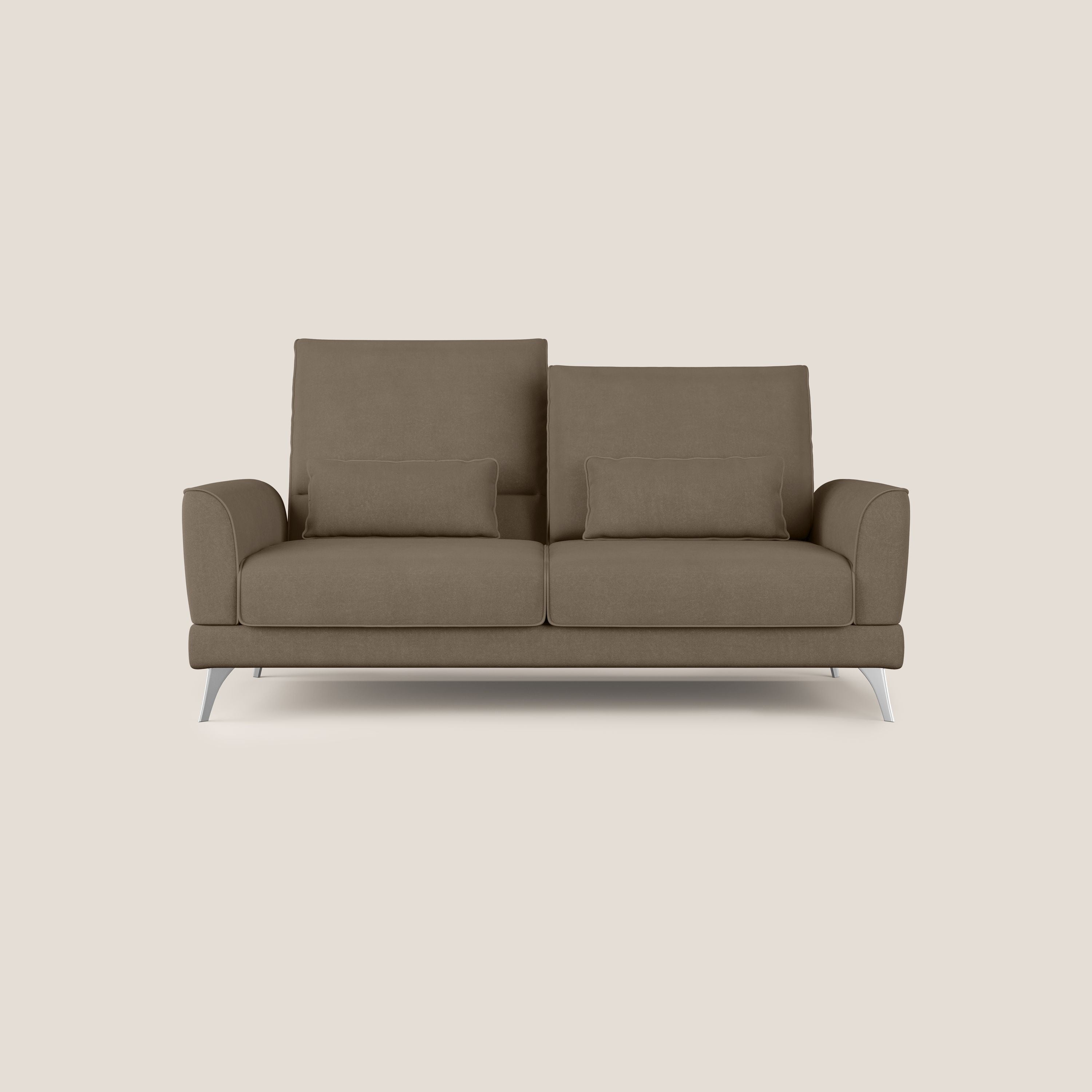 Tommy Divano relax con schienali traslanti in microfibra smacchiabile T11 marrone - divani.store