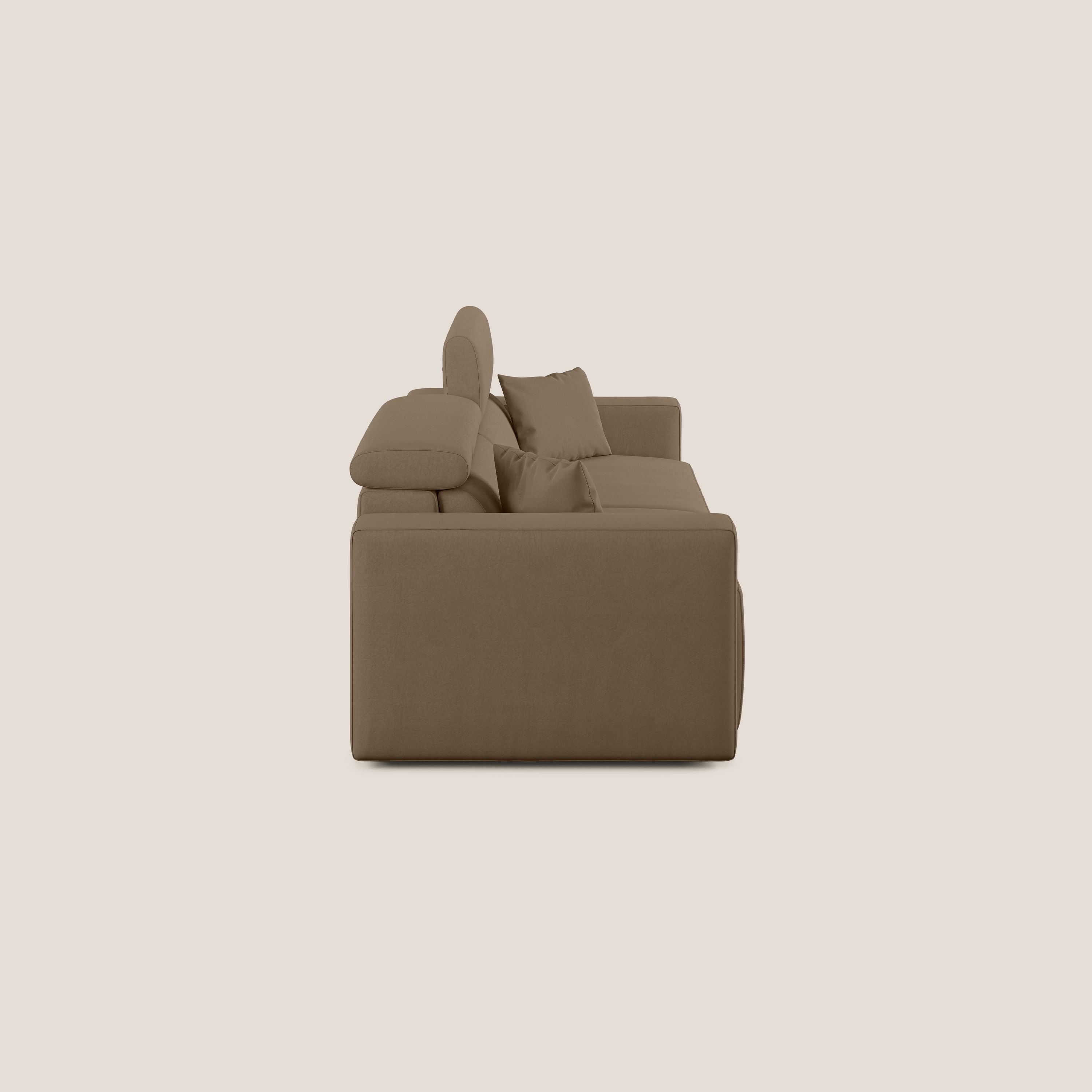 Orwell divano con seduta estraibile in microfibra smacchiabile T11 marrone - divani.store