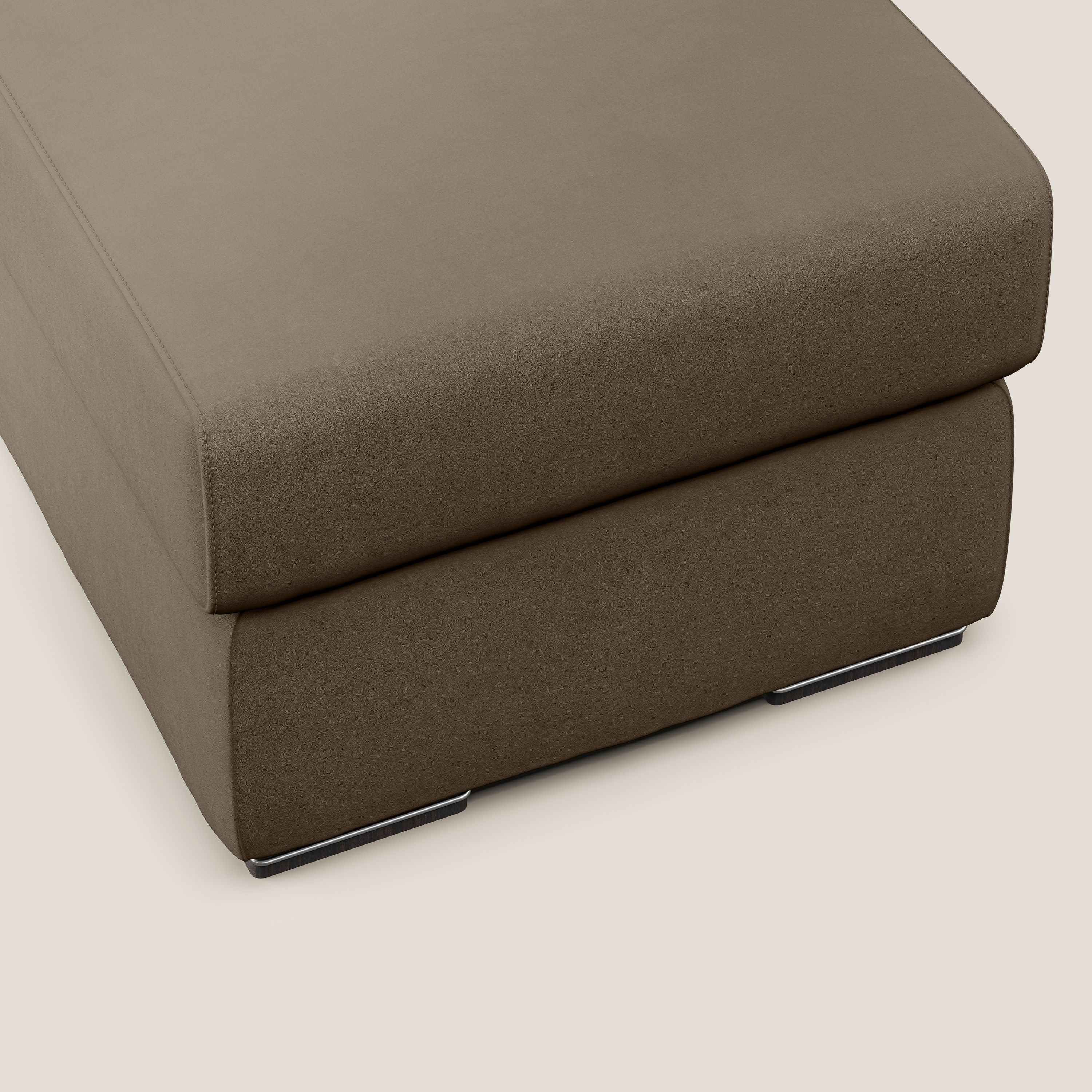 Sun pouf apribile contenitore in microfibra smacchiabile T11 marrone - divani.store