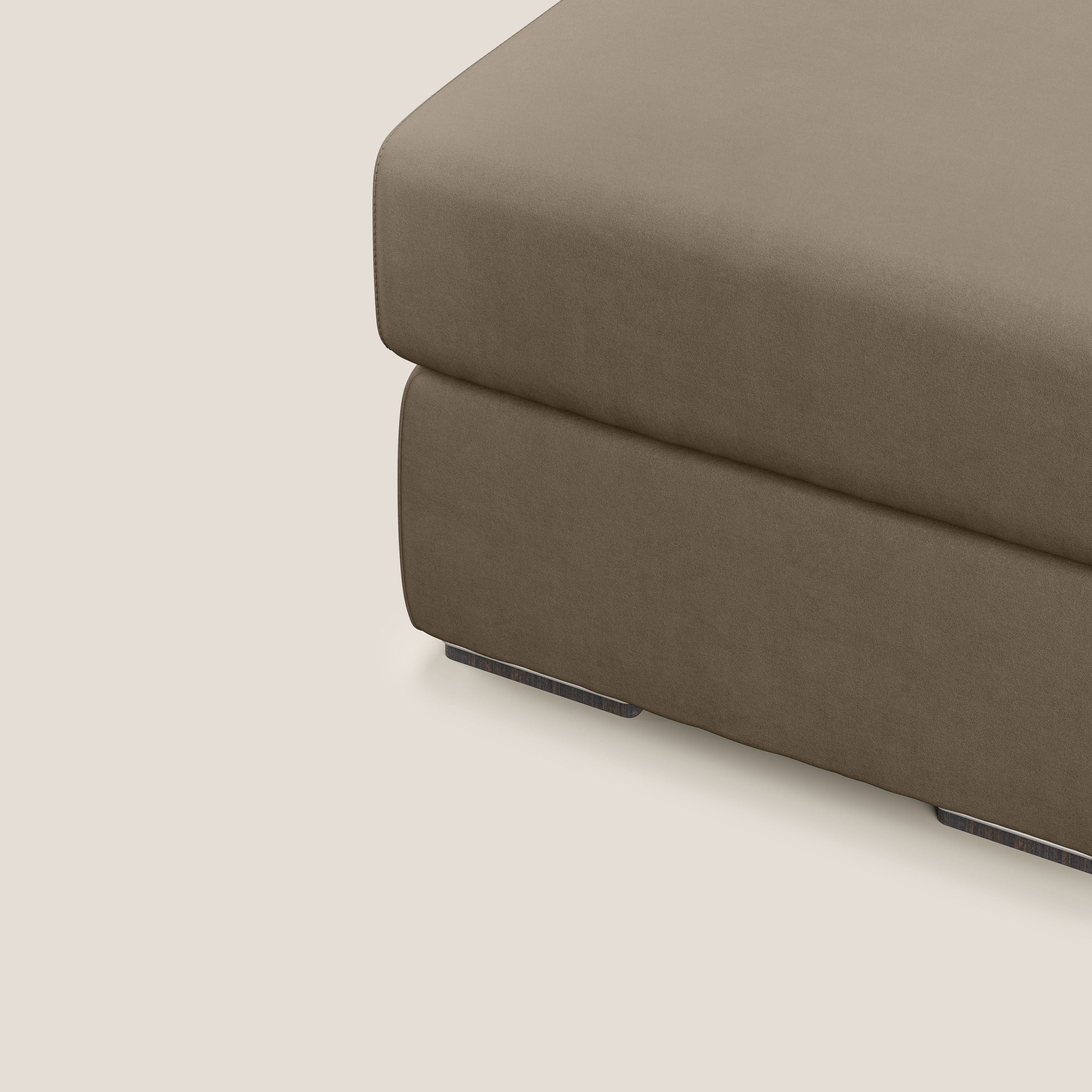 Sun pouf apribile contenitore in microfibra smacchiabile T11 marrone - divani.store