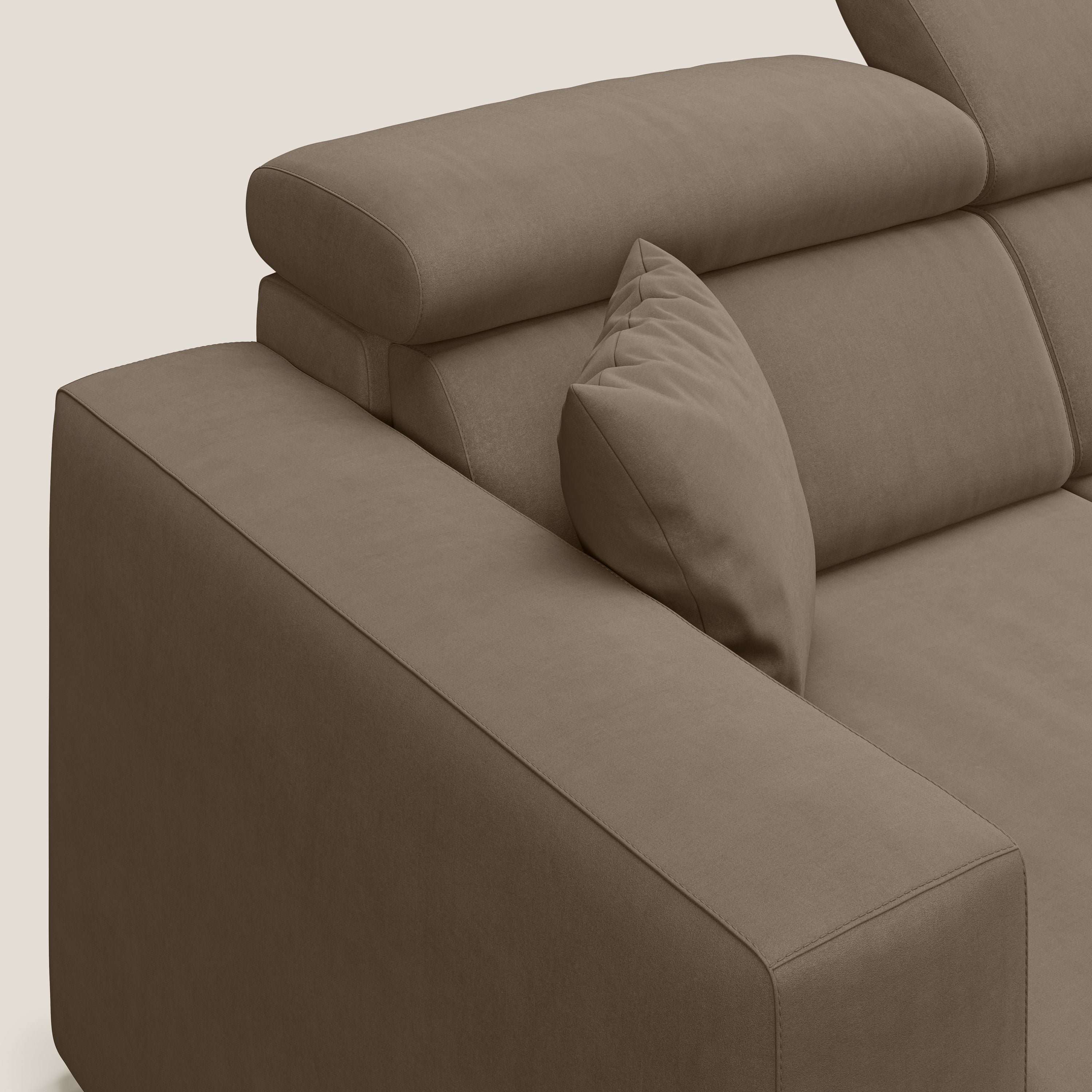 Orwell divano con 3 sedute estraibili in microfibra smacchiabile T11 marrone - divani.store