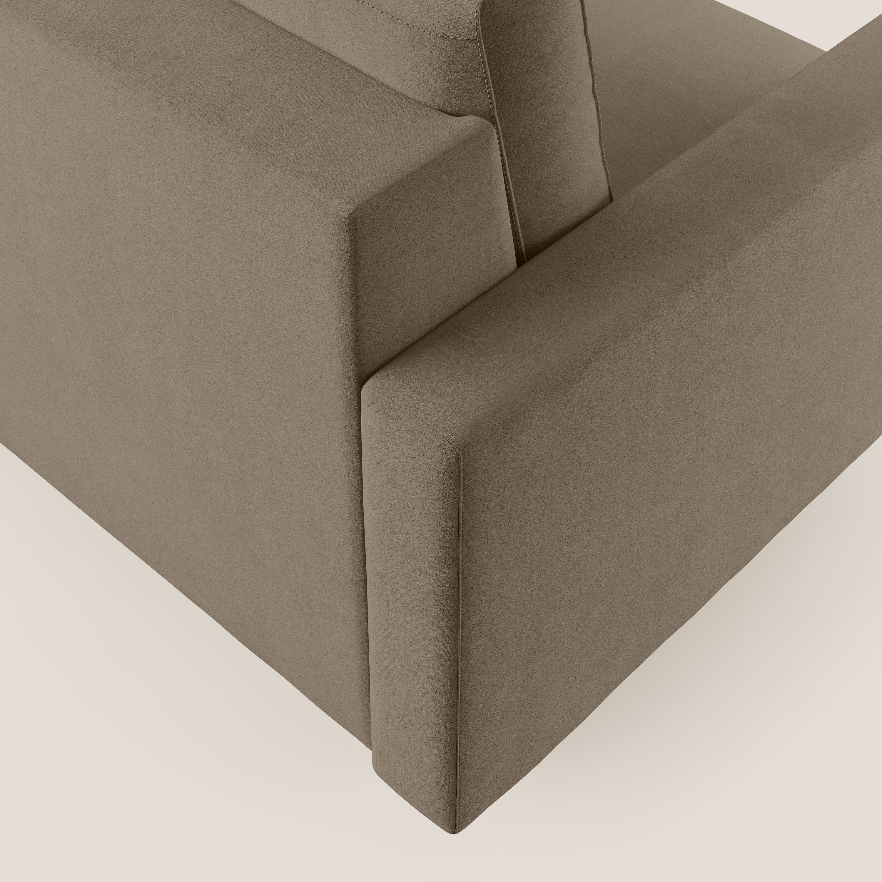 Megan poltrona letto in microfibra smacchiabile T11 marrone - divani.store