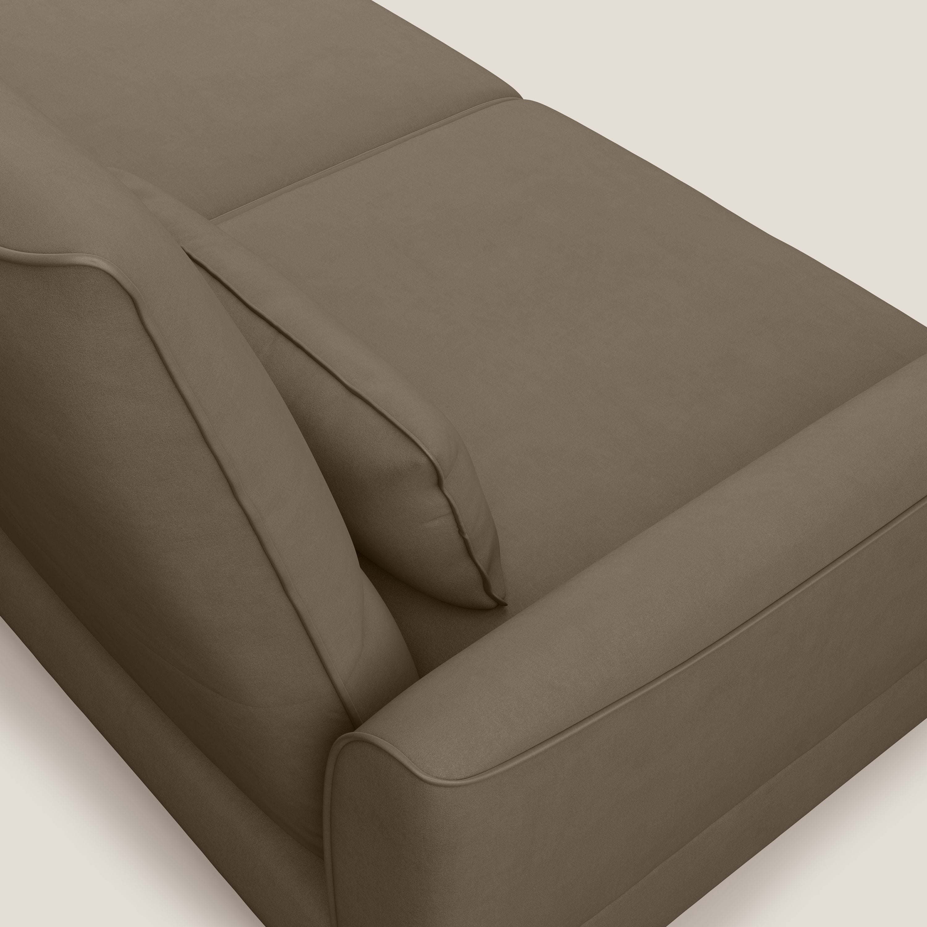 Tommy Divano angolare con relax e schienali traslanti in microfibra smacchiabile T11 marrone - divani.store