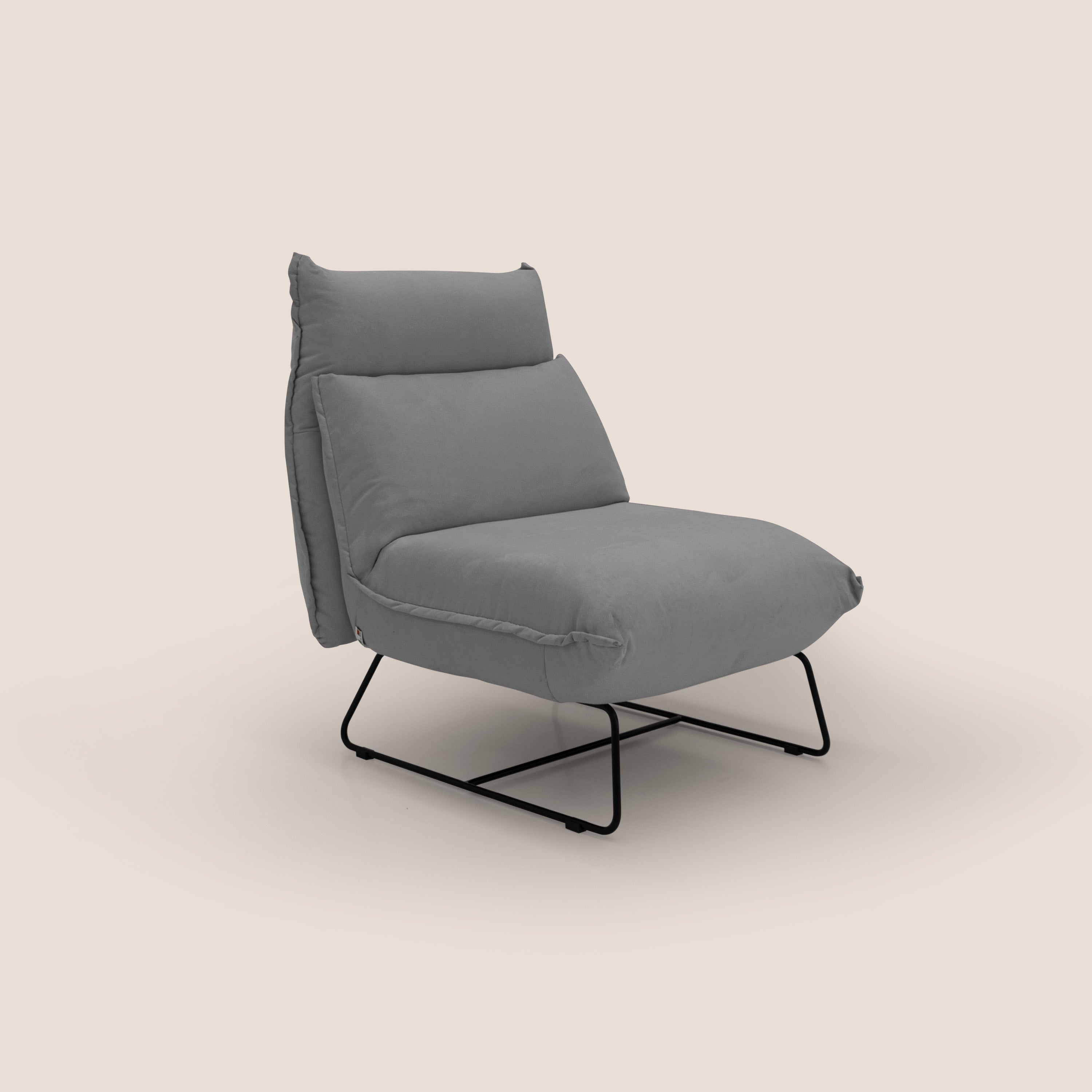 Tessa Poltroncina dal design moderno in morbida microfibra smacchiabile T11 grigio - divani.store