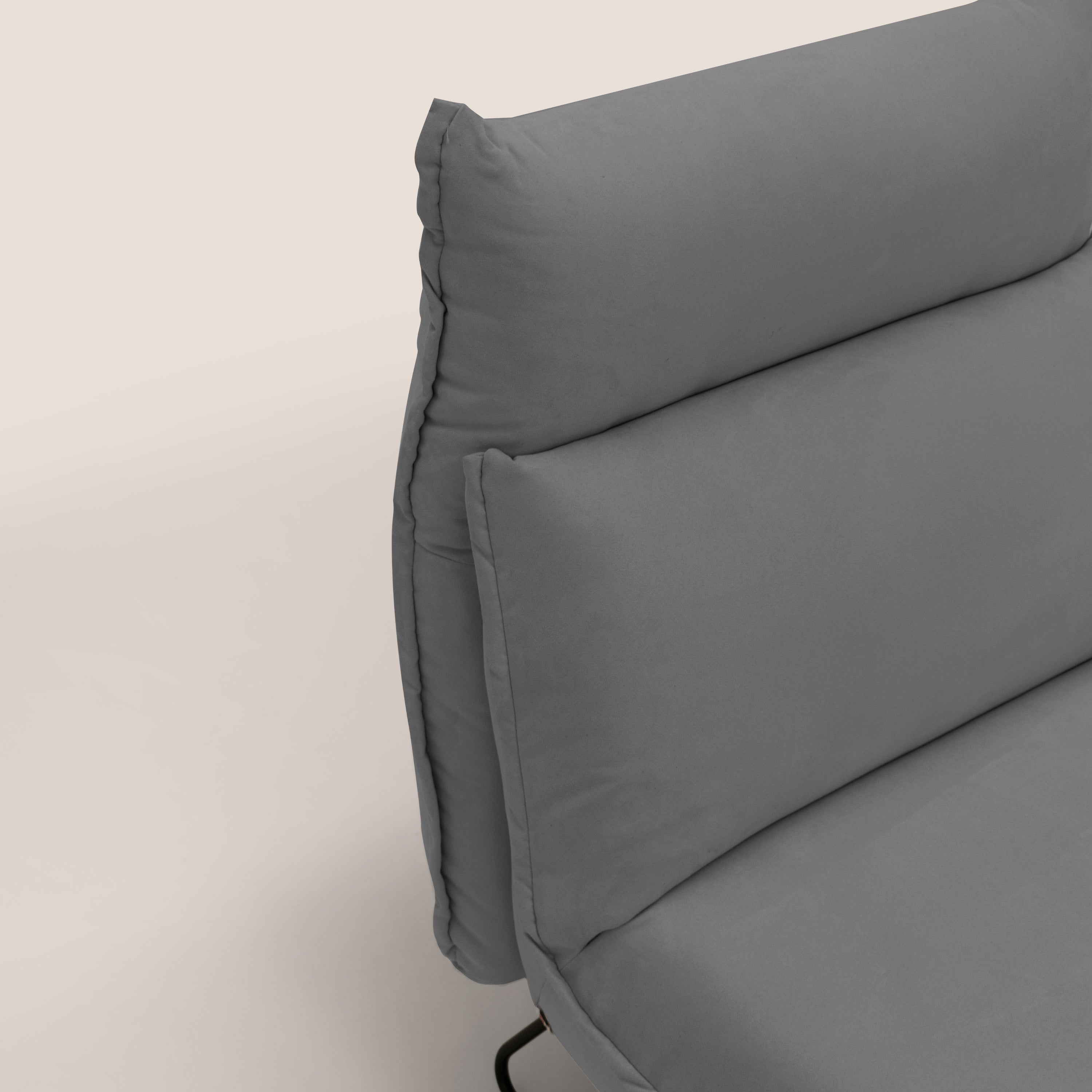 Tessa Poltroncina dal design moderno in morbida microfibra smacchiabile T11 grigio - divani.store