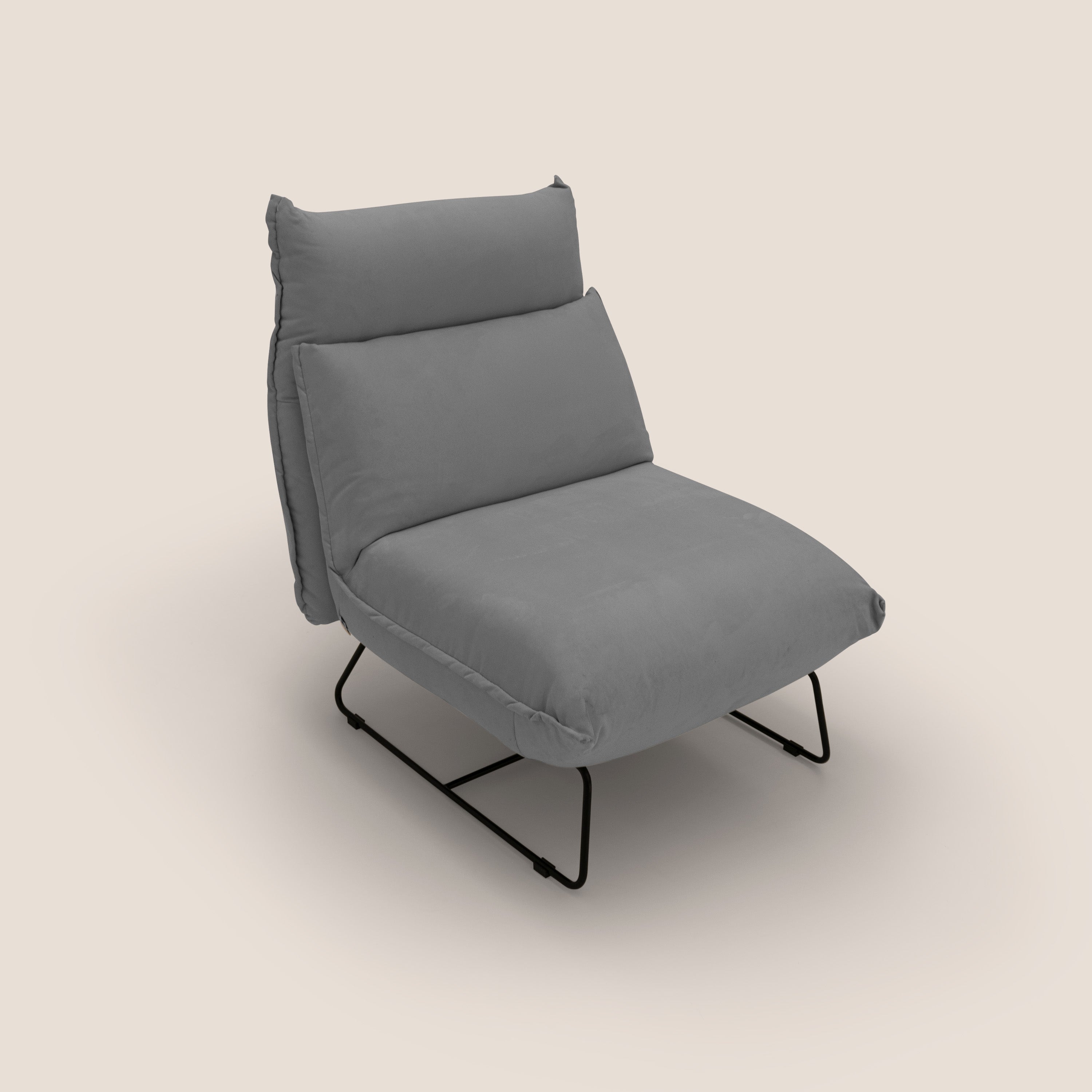 Tessa Poltroncina dal design moderno in morbida microfibra smacchiabile T11 grigio - divani.store