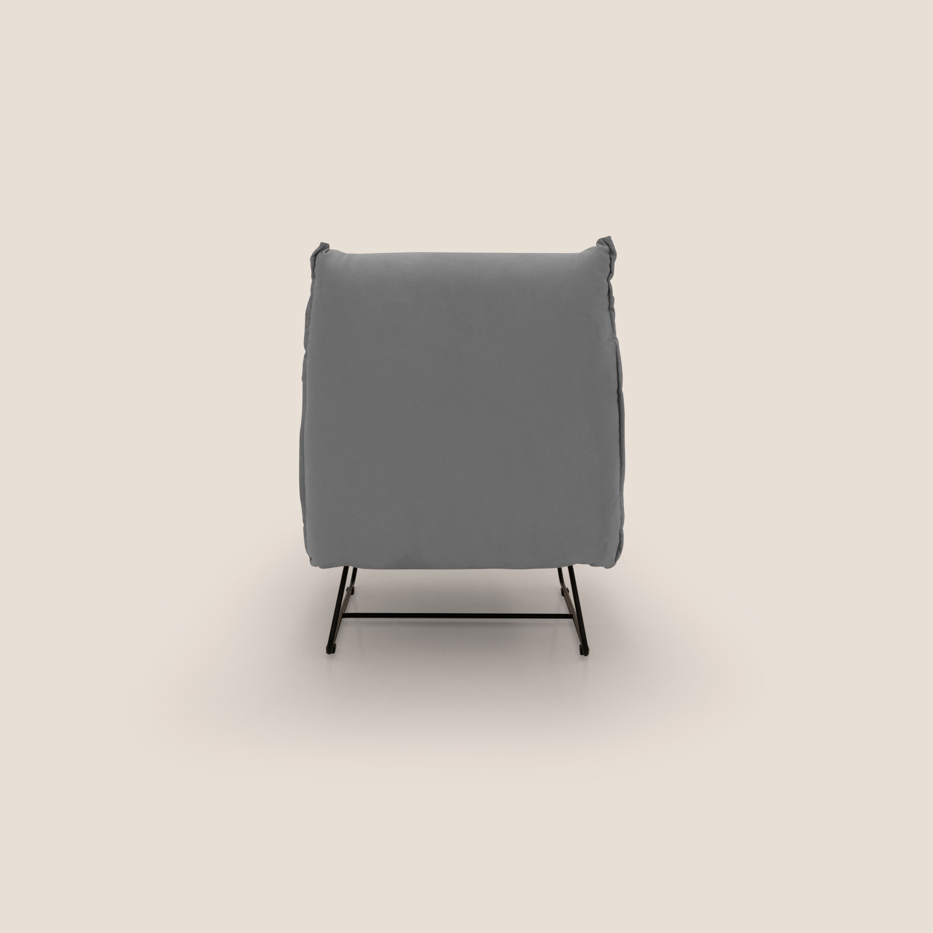 Tessa Poltroncina dal design moderno in morbida microfibra smacchiabile T11 grigio - divani.store