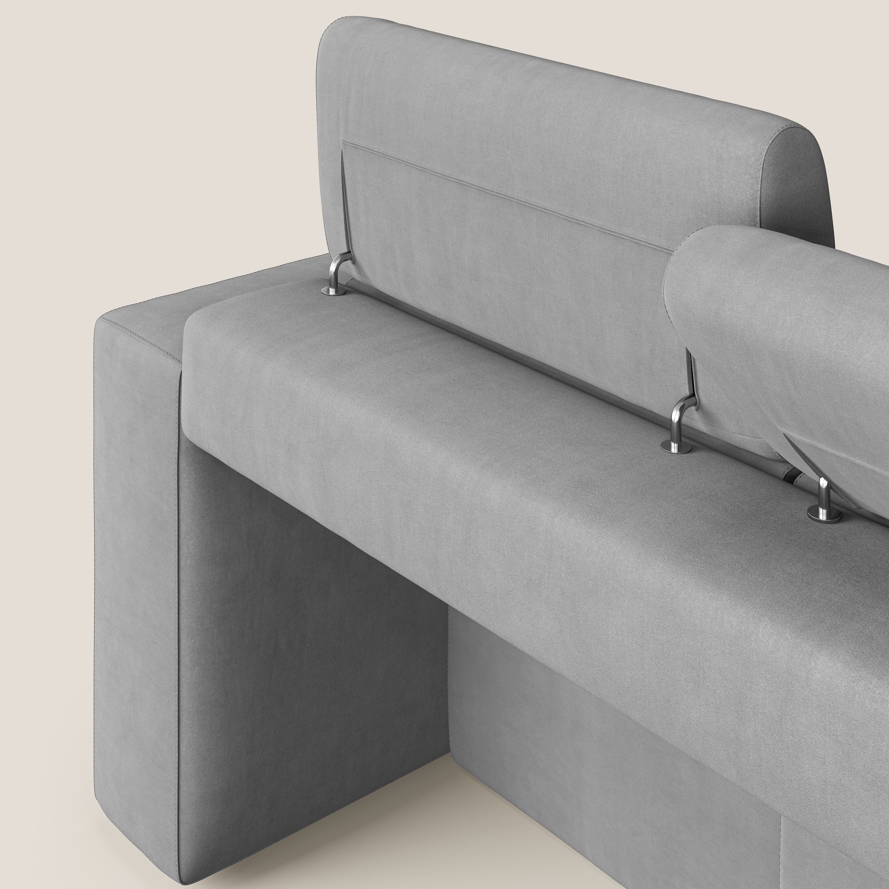 Orwell divano con 3 sedute estraibili in microfibra smacchiabile T11 grigio - divani.store