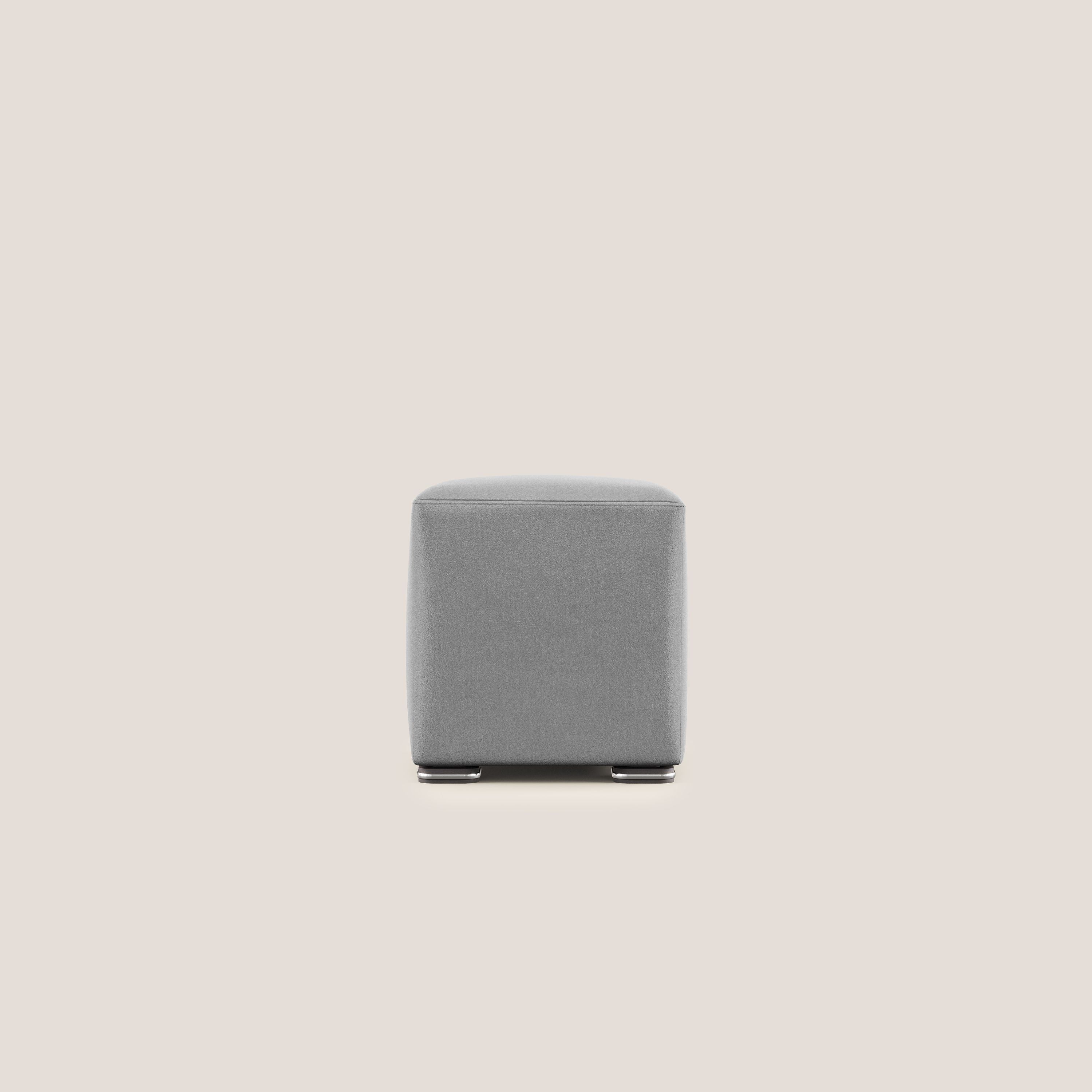 Cube pouf in microfibra smacchiabile T11 grigio - divani.store