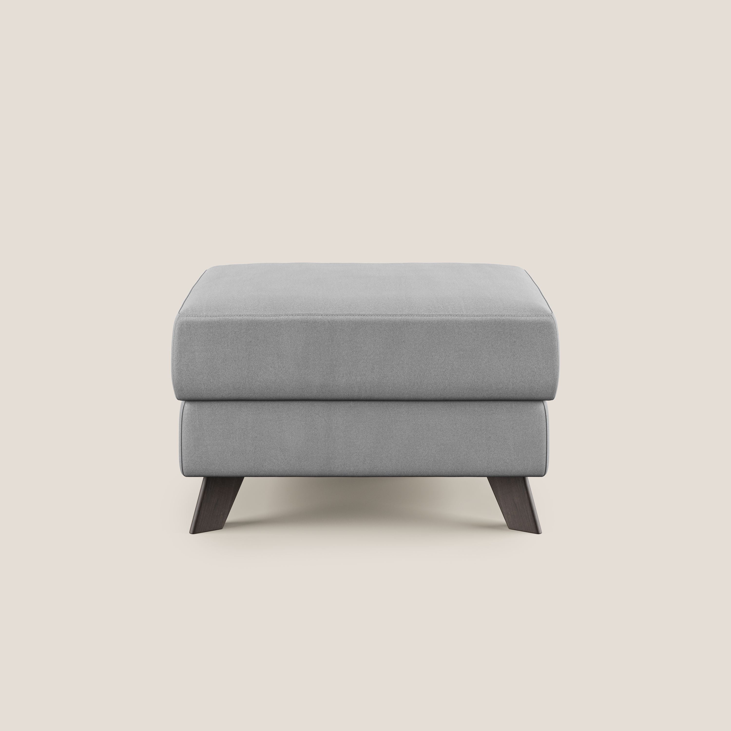 Moon Pouf contenitore e piedini alti in microfibra impermeabile T11 grigio - divani.store