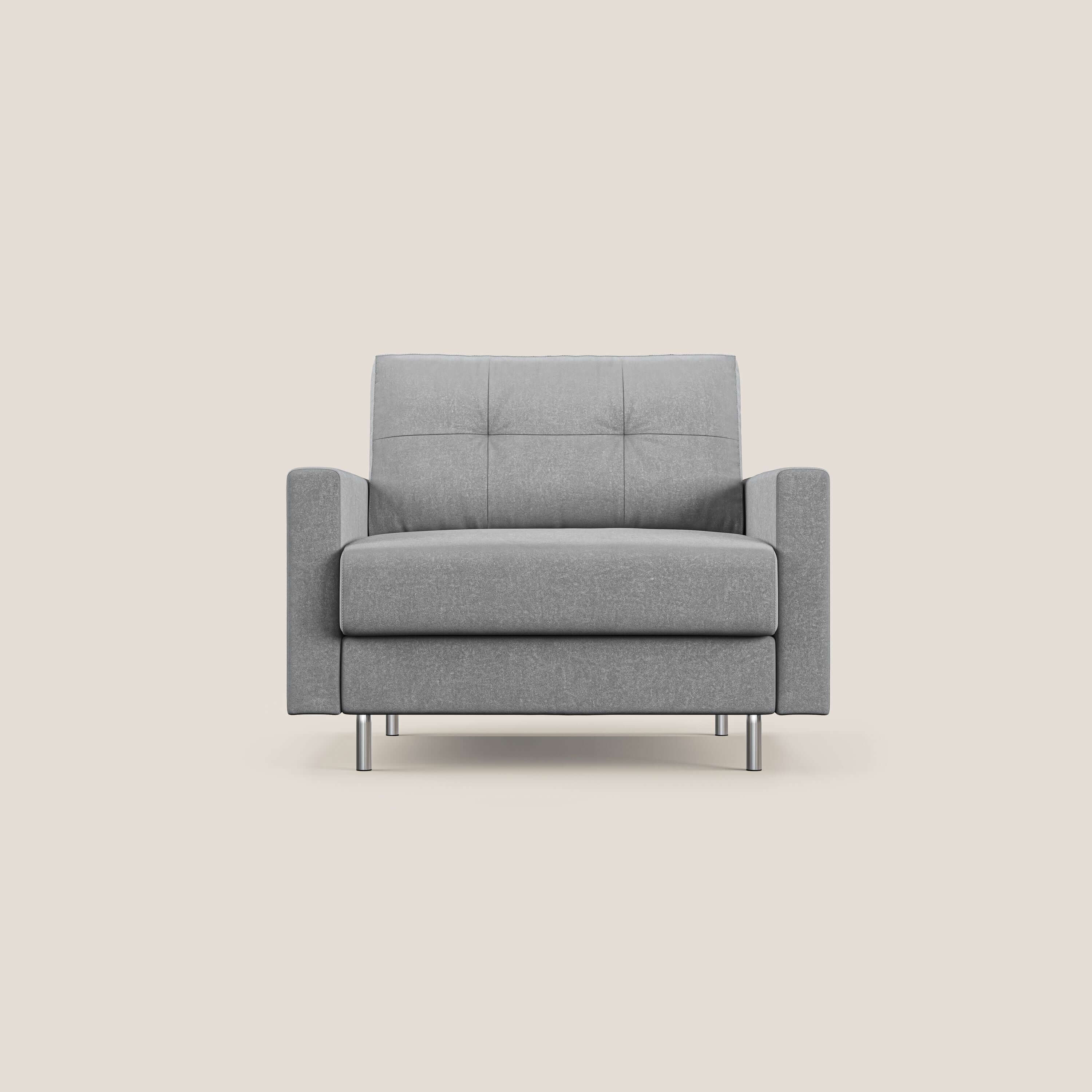 Megan poltrona letto in microfibra smacchiabile T11 grigio - divani.store