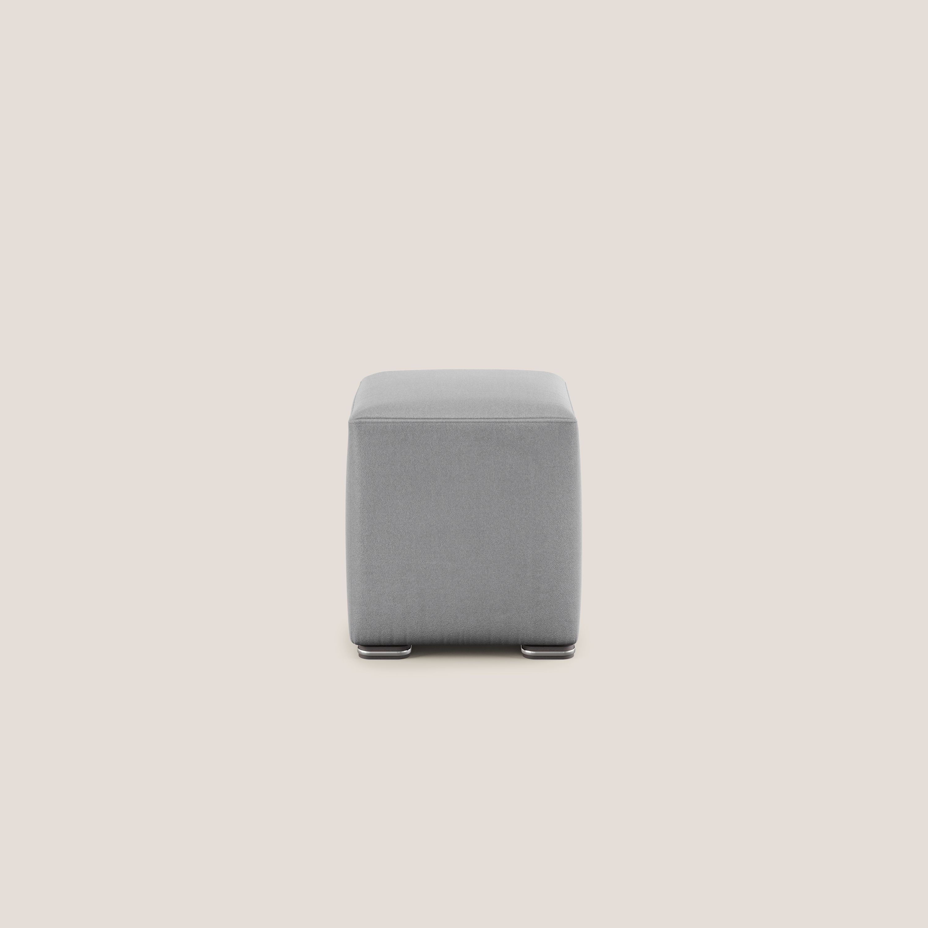 Cube pouf in microfibra smacchiabile T11 grigio - divani.store