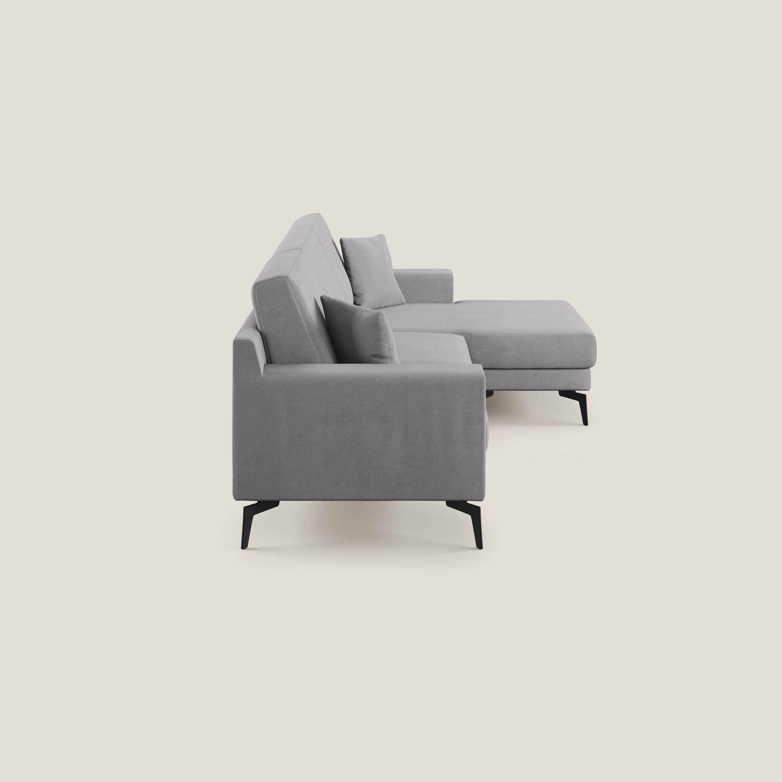 Prestige divano angolare reversibile in microfibra smacchiabile T11 grigio - divani.store