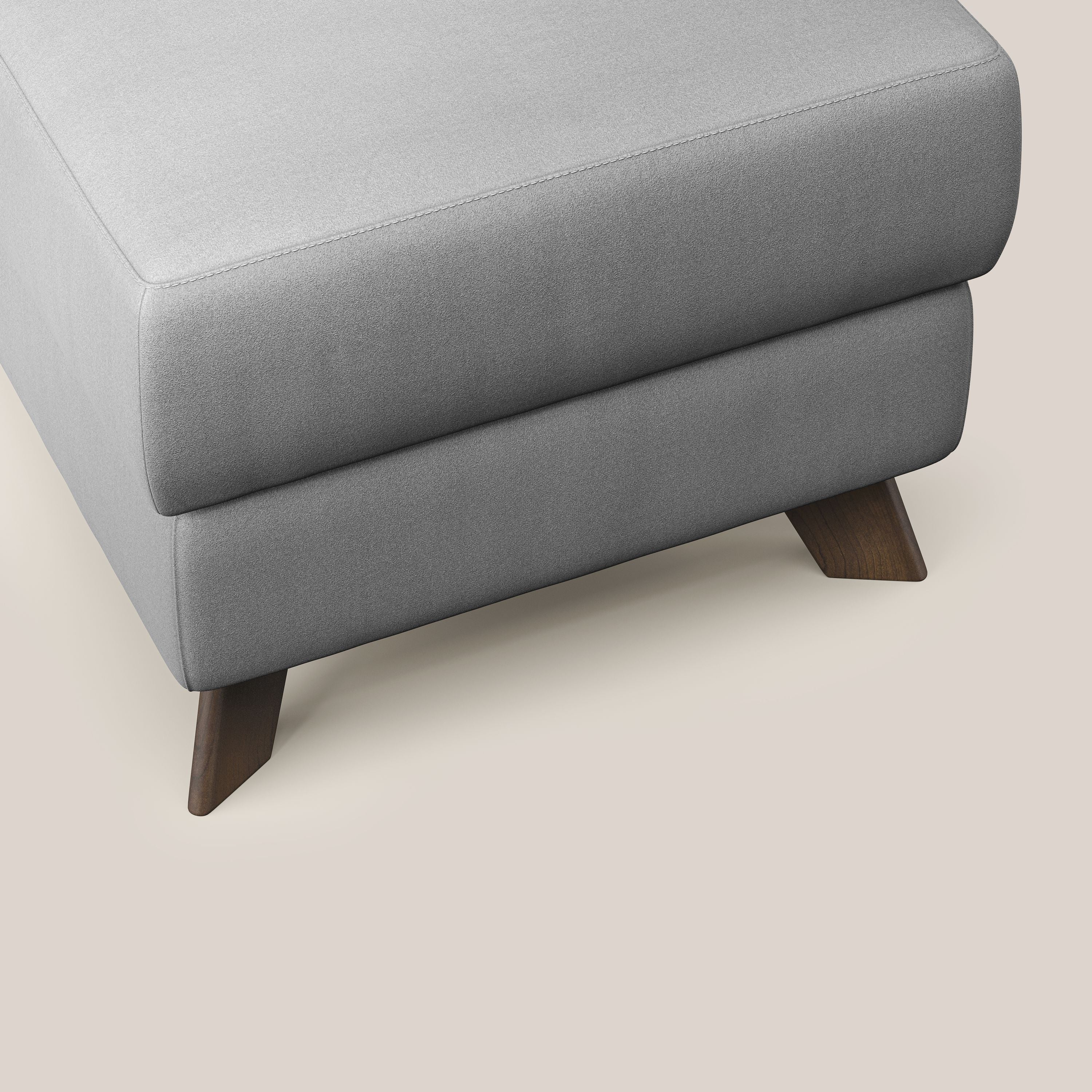 Moon Pouf contenitore e piedini alti in microfibra impermeabile T11 grigio - divani.store