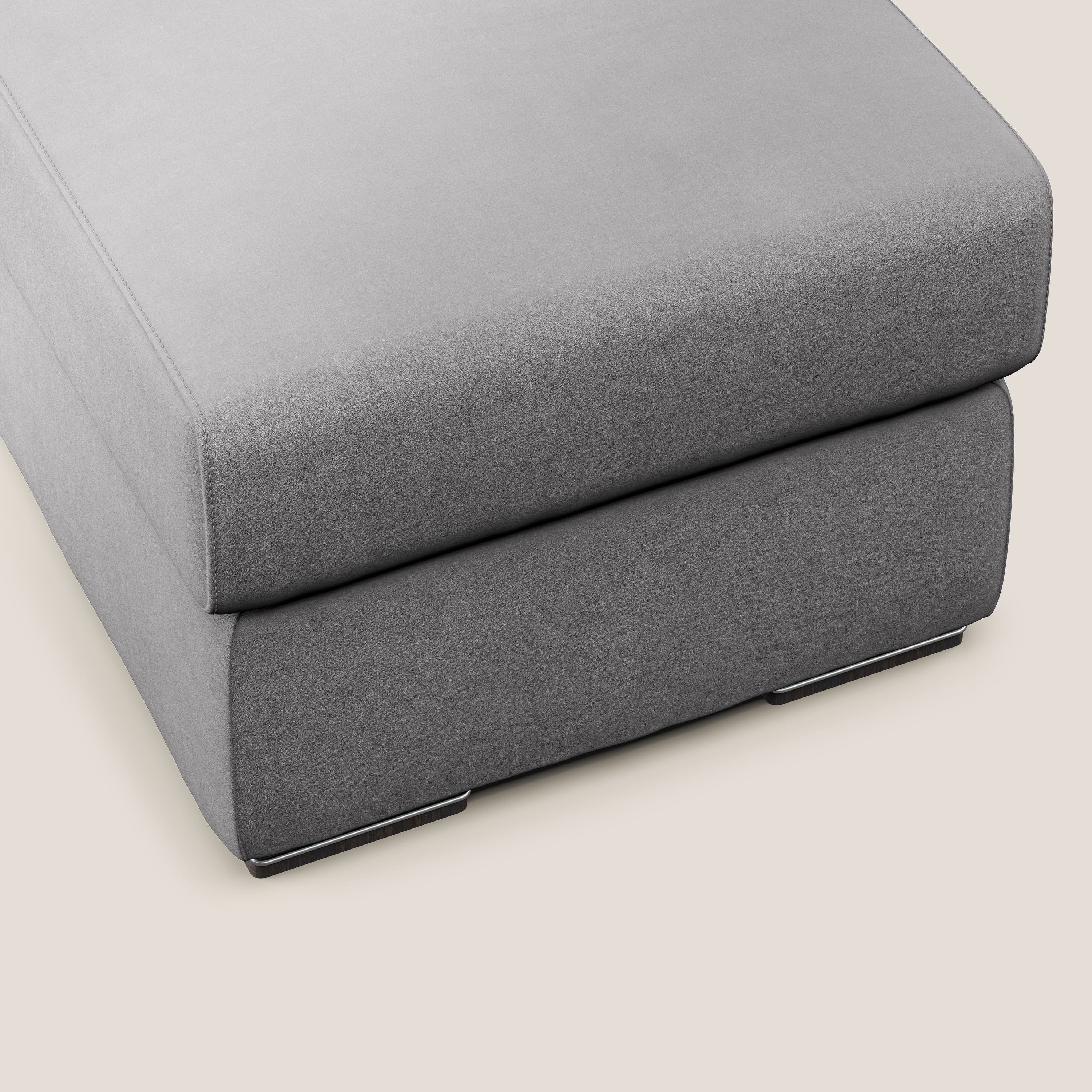 Sun pouf apribile contenitore in microfibra smacchiabile T11 grigio - divani.store