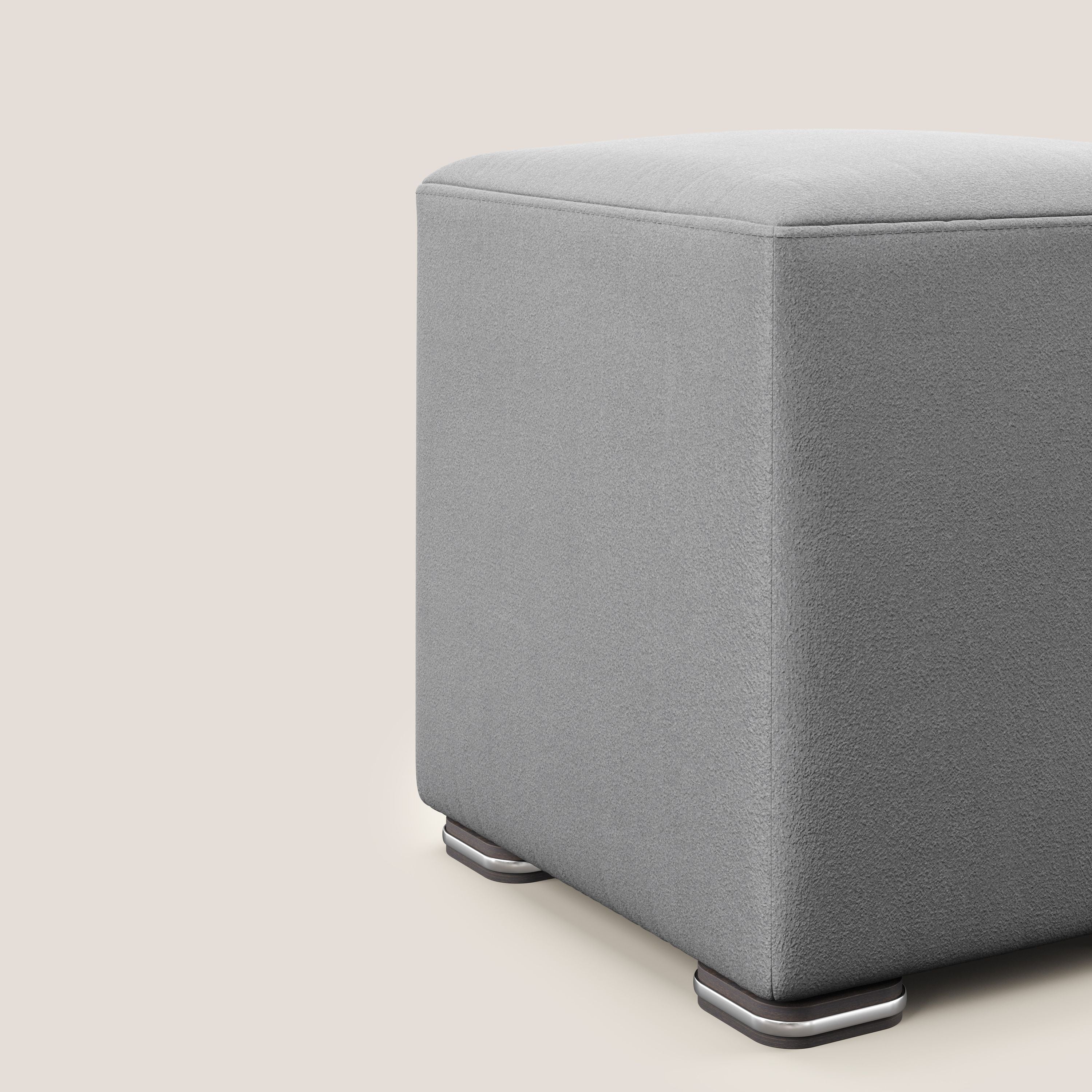 Cube pouf in microfibra smacchiabile T11 grigio - divani.store