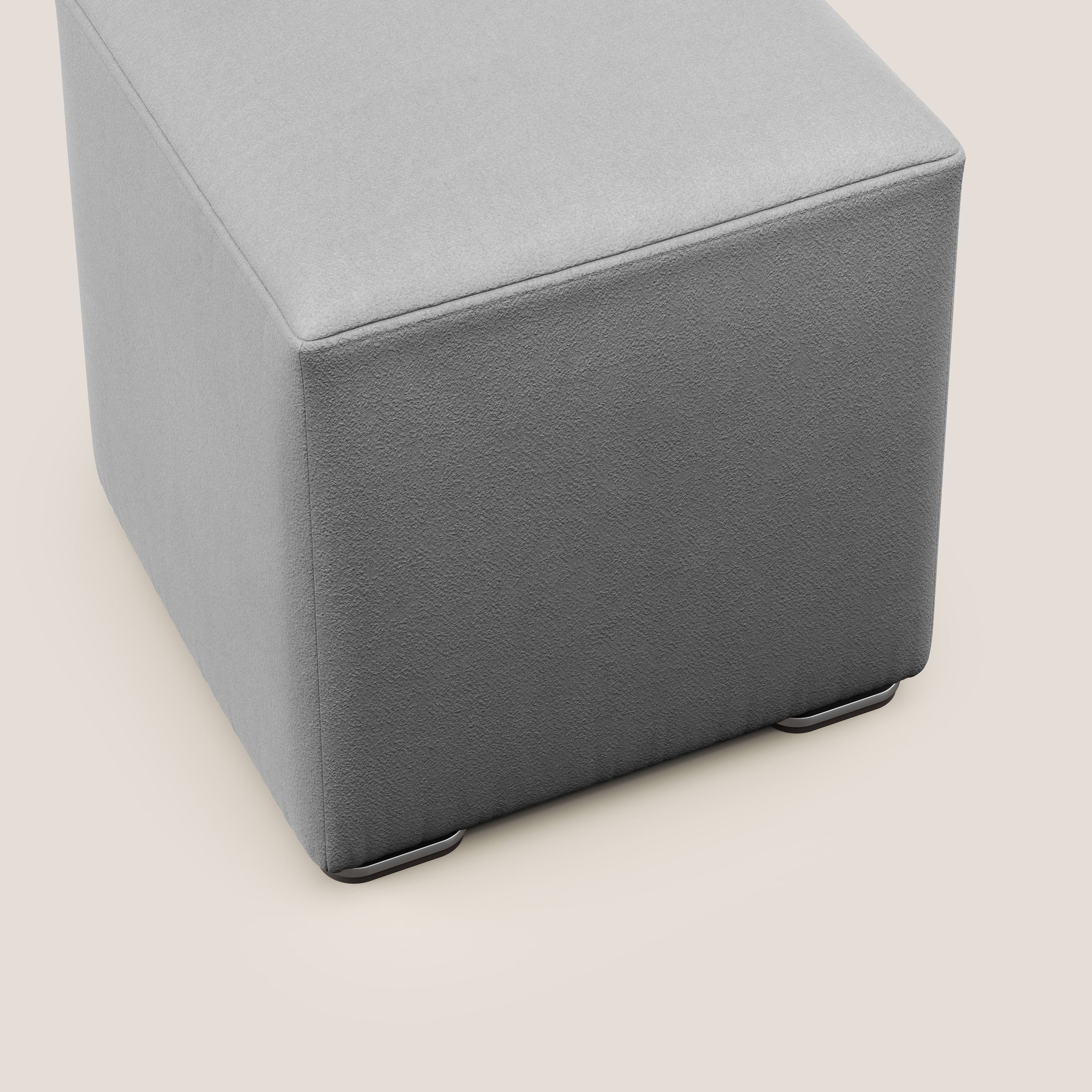 Cube pouf in microfibra smacchiabile T11 grigio - divani.store