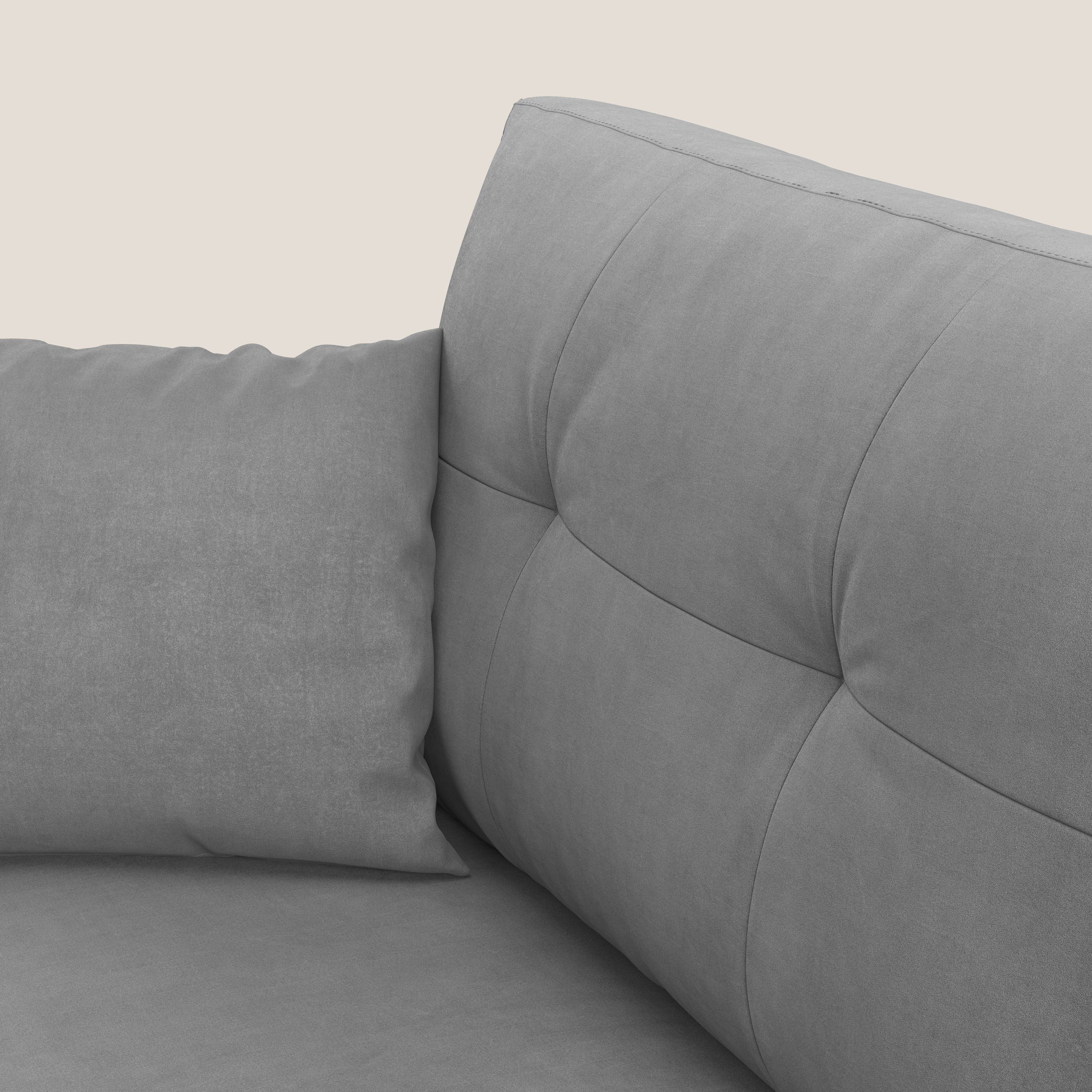 Megan divano letto angolare in microfibra smacchiabile T11 grigio - divani.store