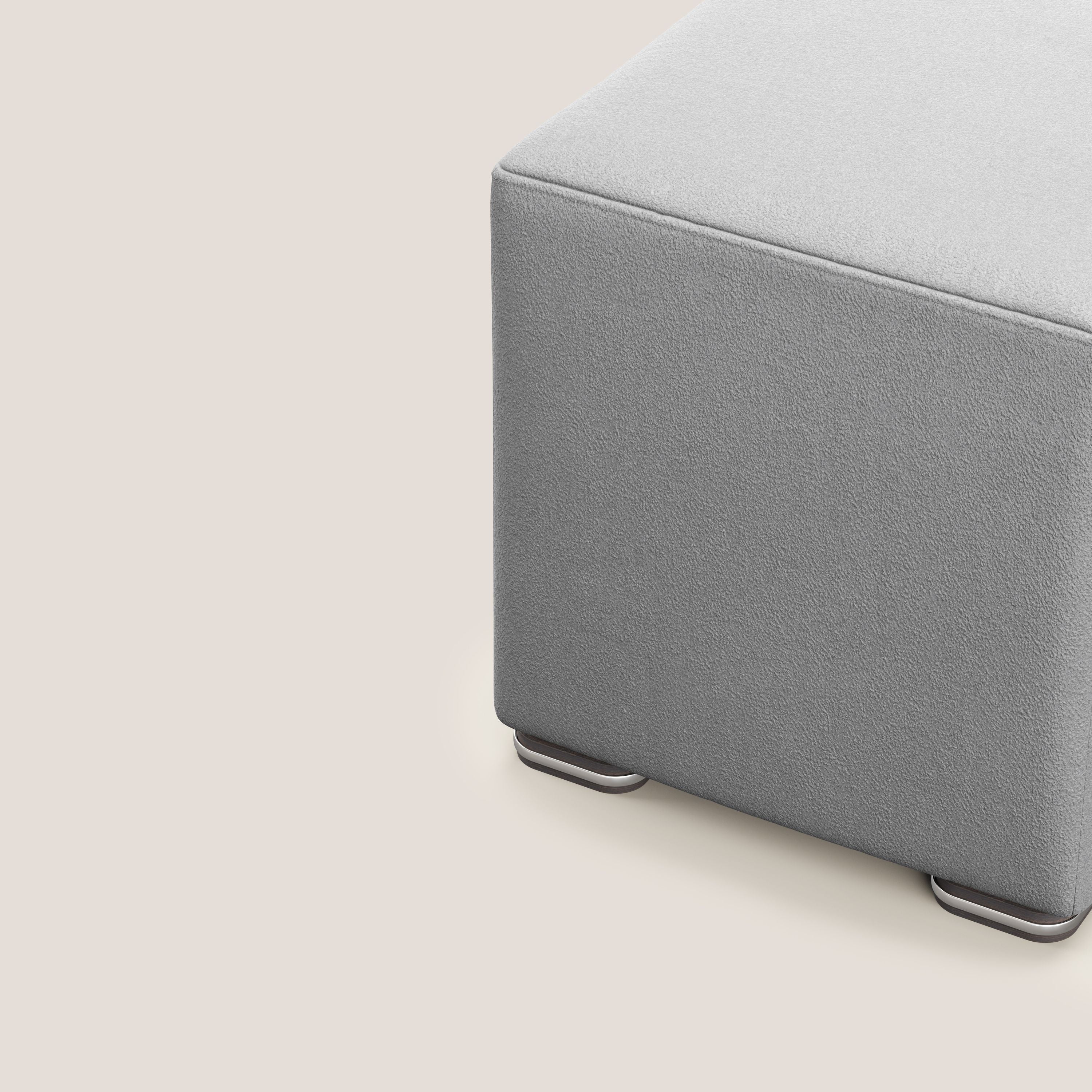 Cube pouf in microfibra smacchiabile T11 grigio - divani.store