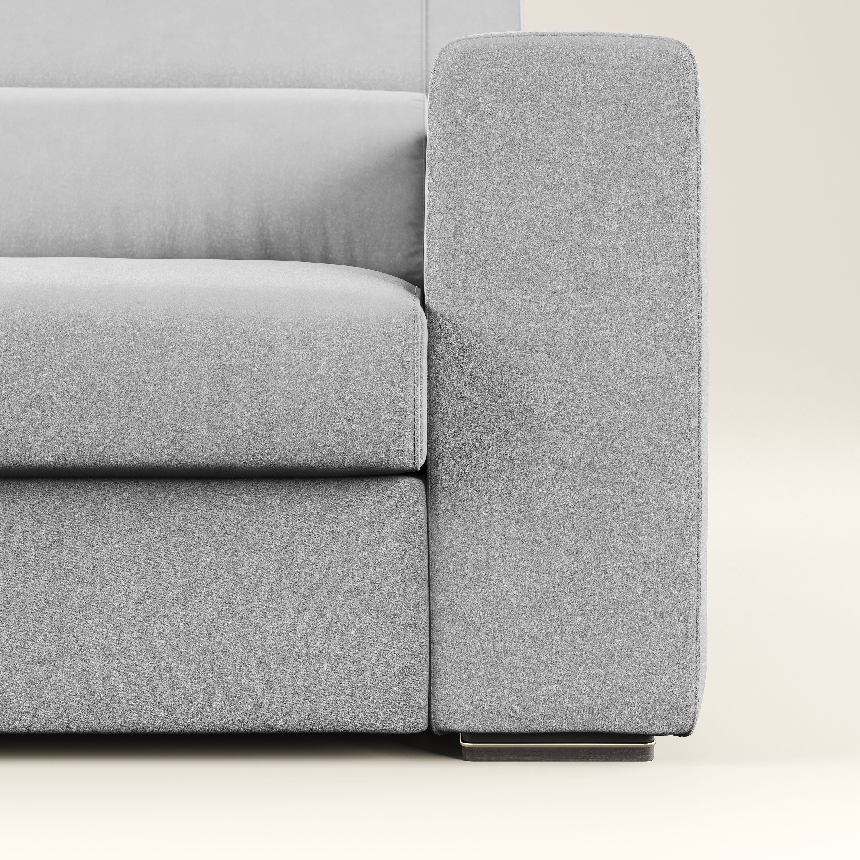 Vegas divano con poggiatesta reclinabili in microfibra smacchiabile T11 grigio - divani.store