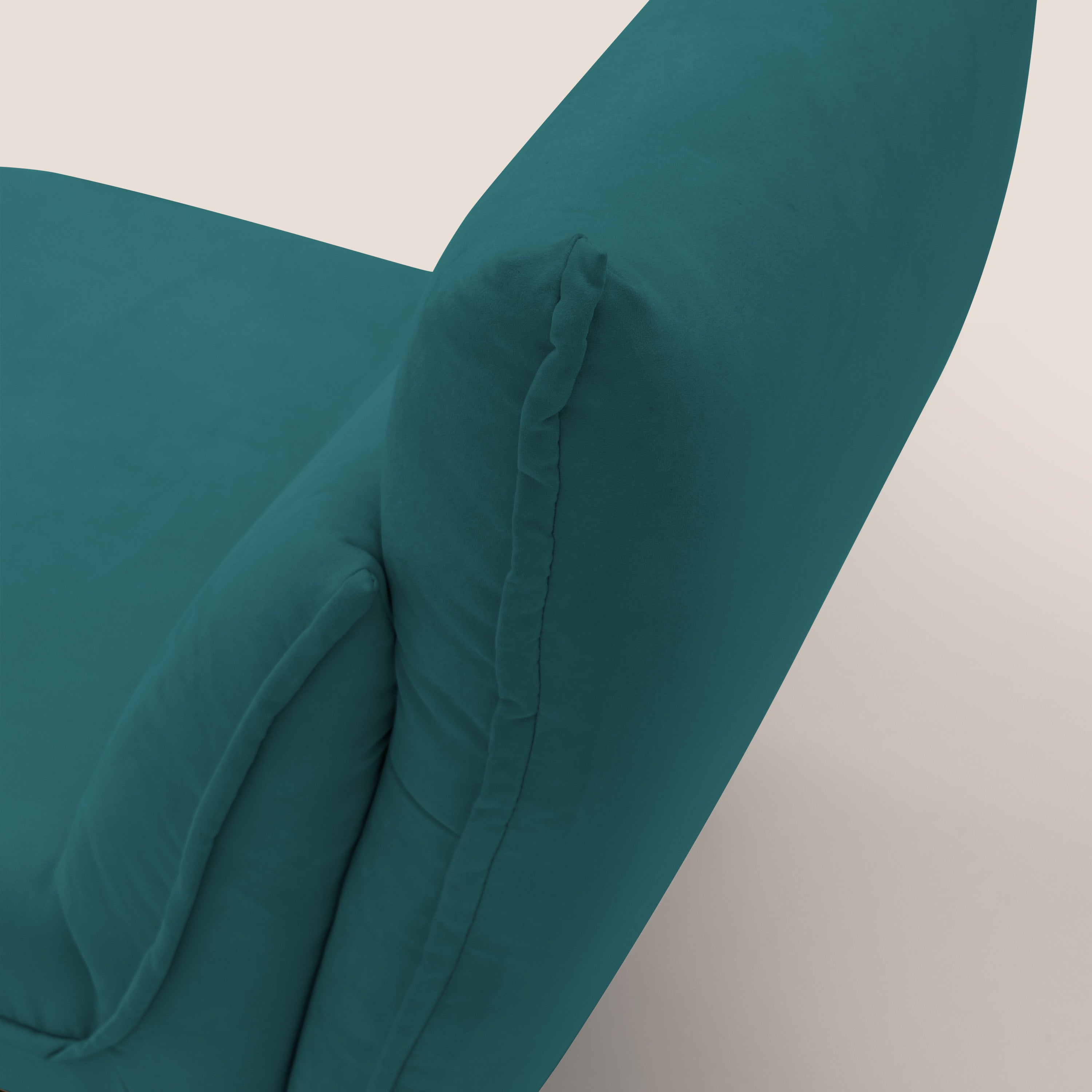 Tessa Poltroncina dal design moderno in morbida microfibra smacchiabile T11 petrolio - divani.store
