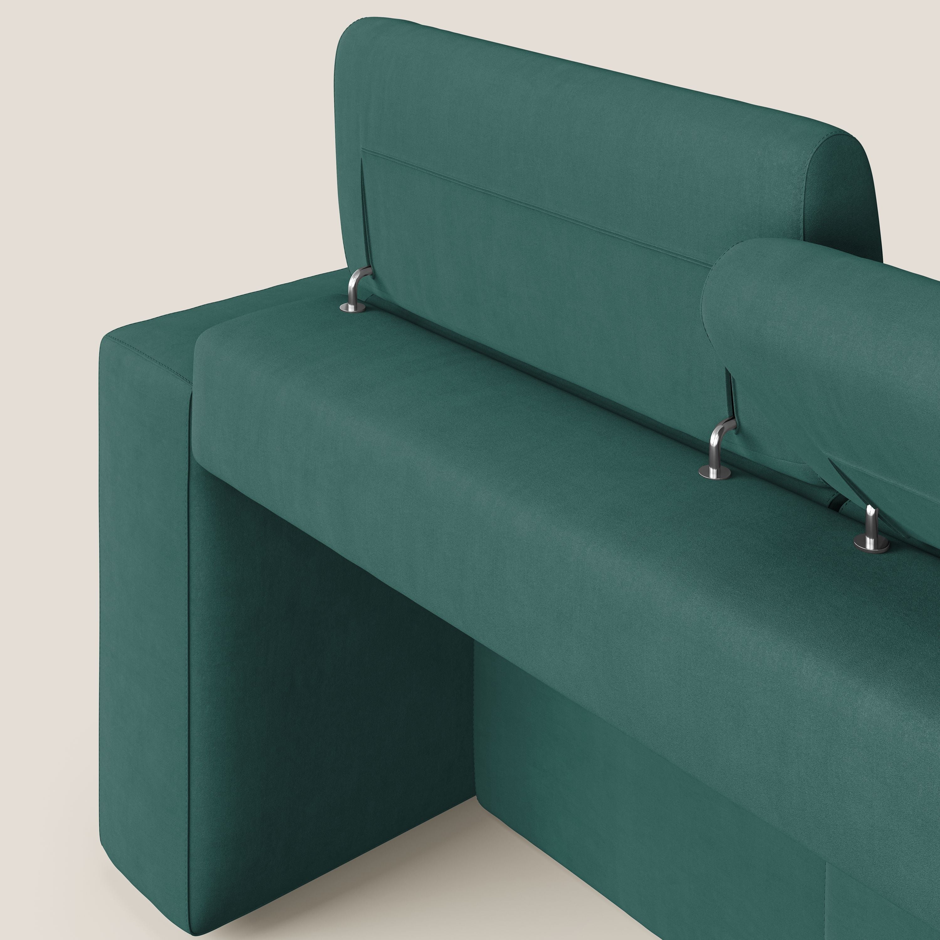 Orwell divano con 3 sedute estraibili in microfibra smacchiabile T11 petrolio - divani.store