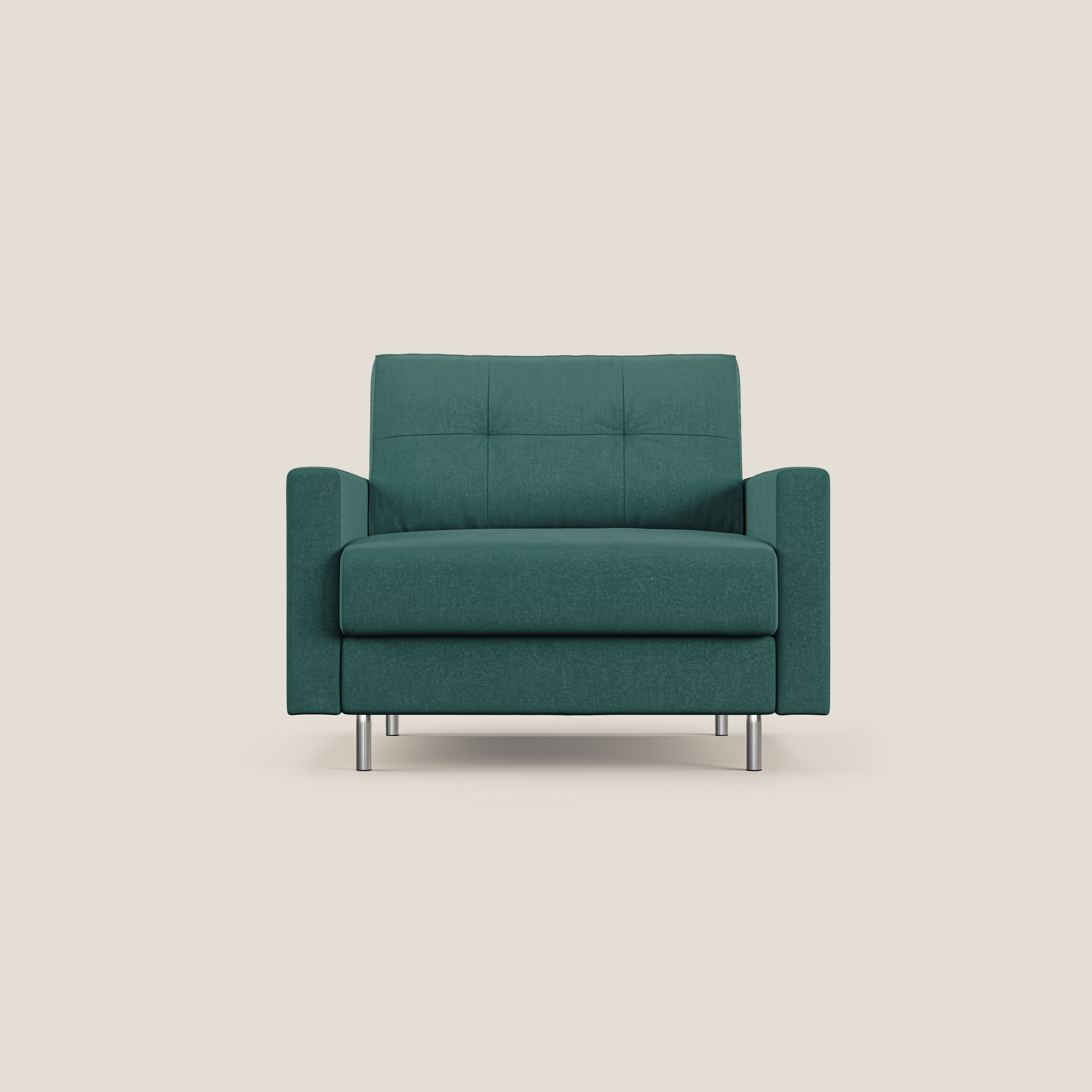 Megan poltrona letto in microfibra smacchiabile T11 petrolio - divani.store