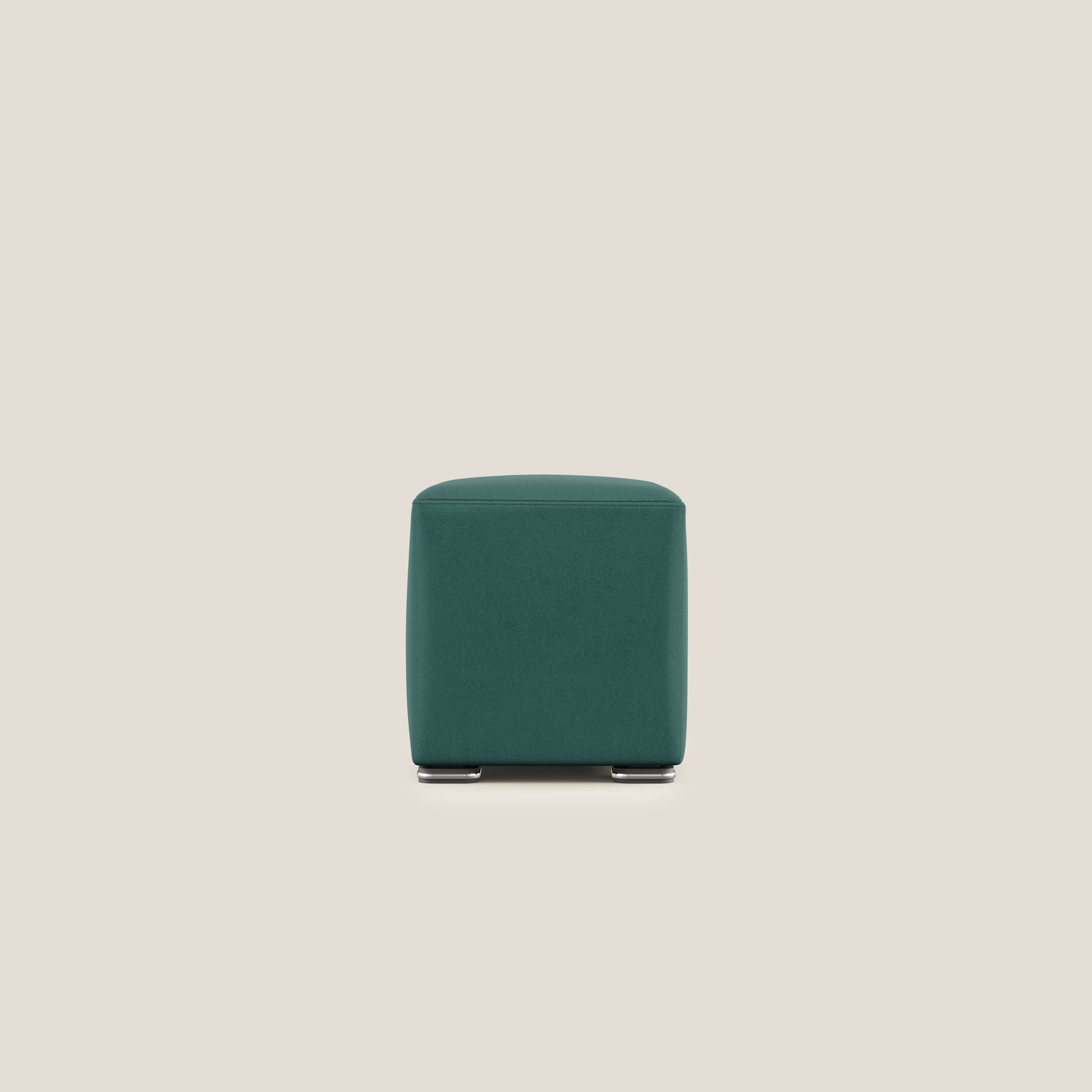 Cube pouf in microfibra smacchiabile T11 petrolio - divani.store