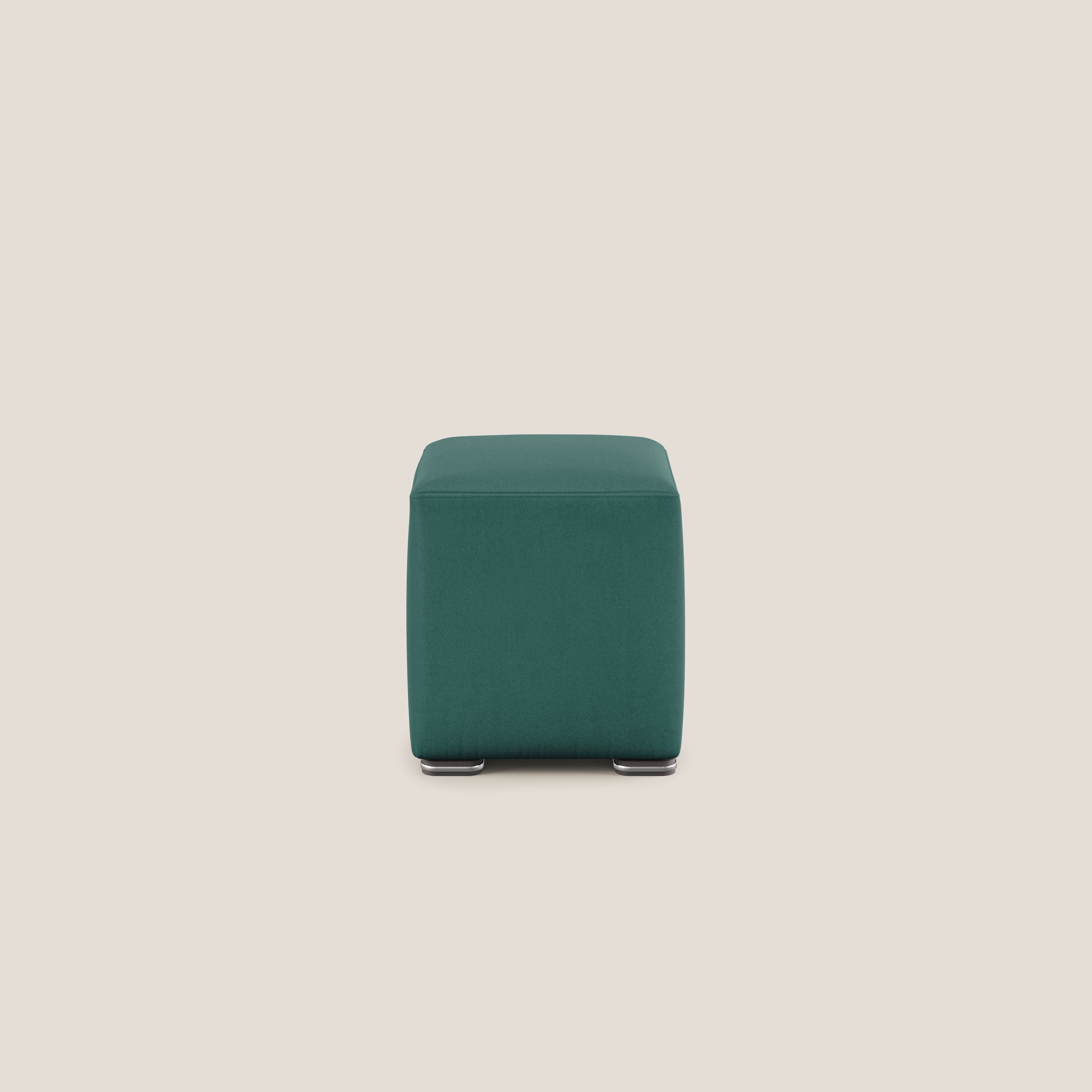 Cube pouf in microfibra smacchiabile T11 petrolio - divani.store