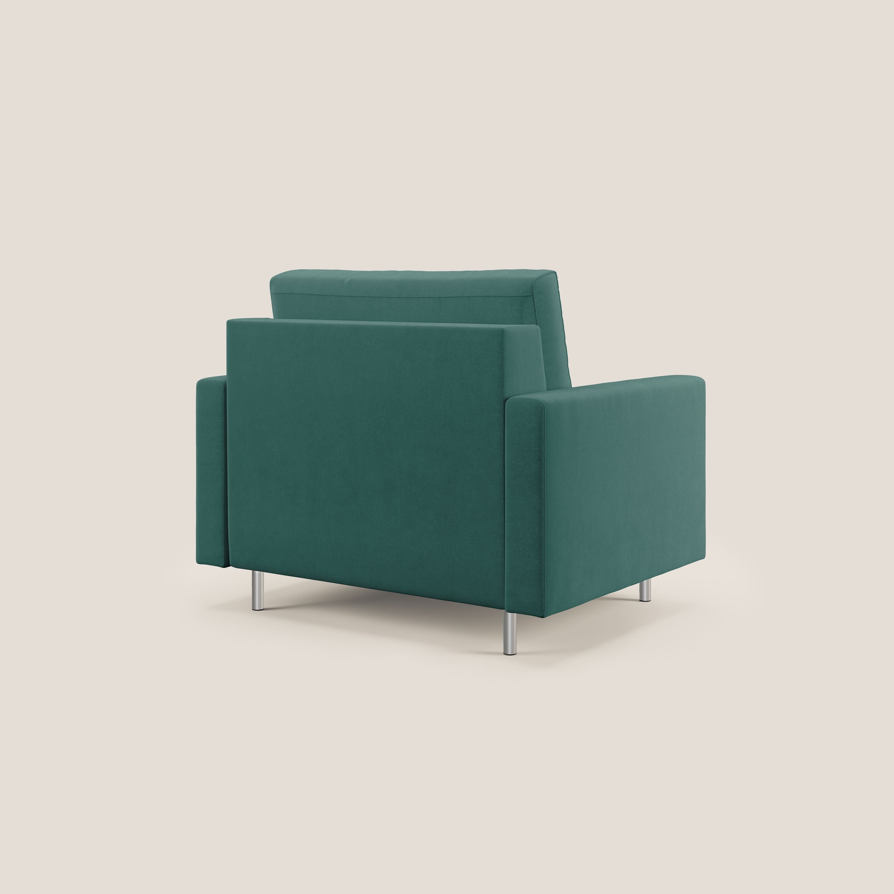 Megan poltrona letto in microfibra smacchiabile T11 petrolio - divani.store