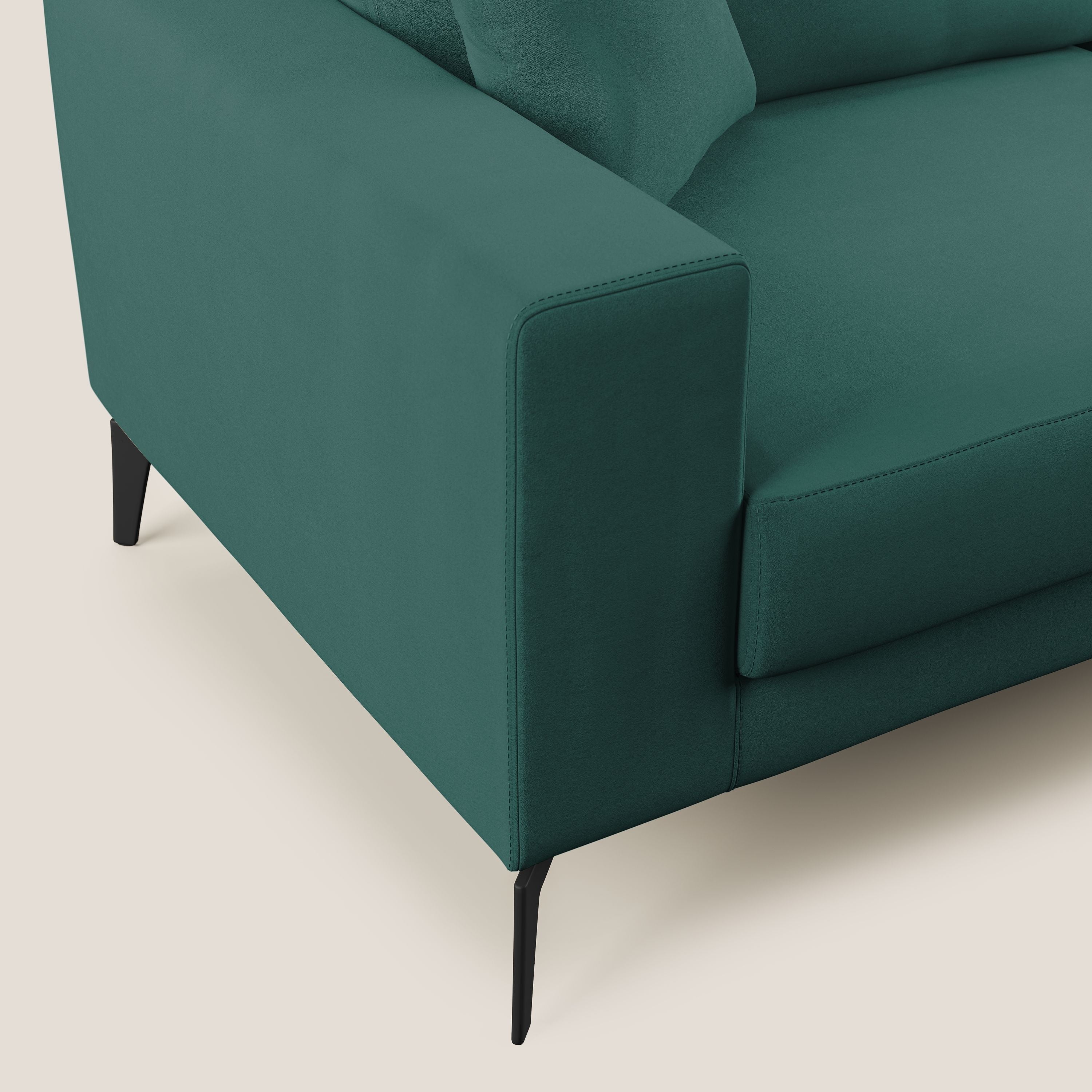 Prestige divano moderno in microfibra smacchiabile T11 petrolio - divani.store