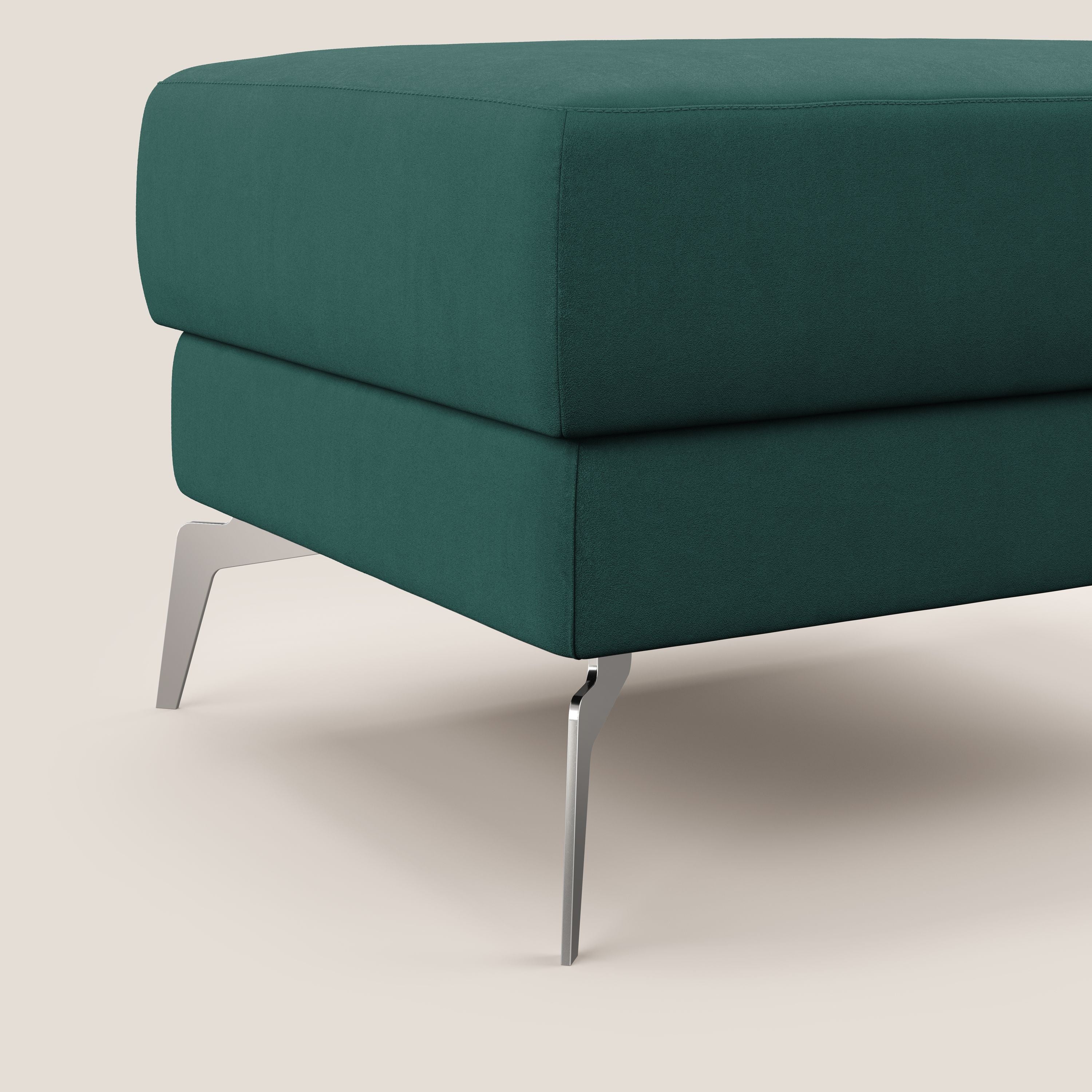 Star Pouf con piedini alti in microfibra impermeabile T11 petrolio - divani.store