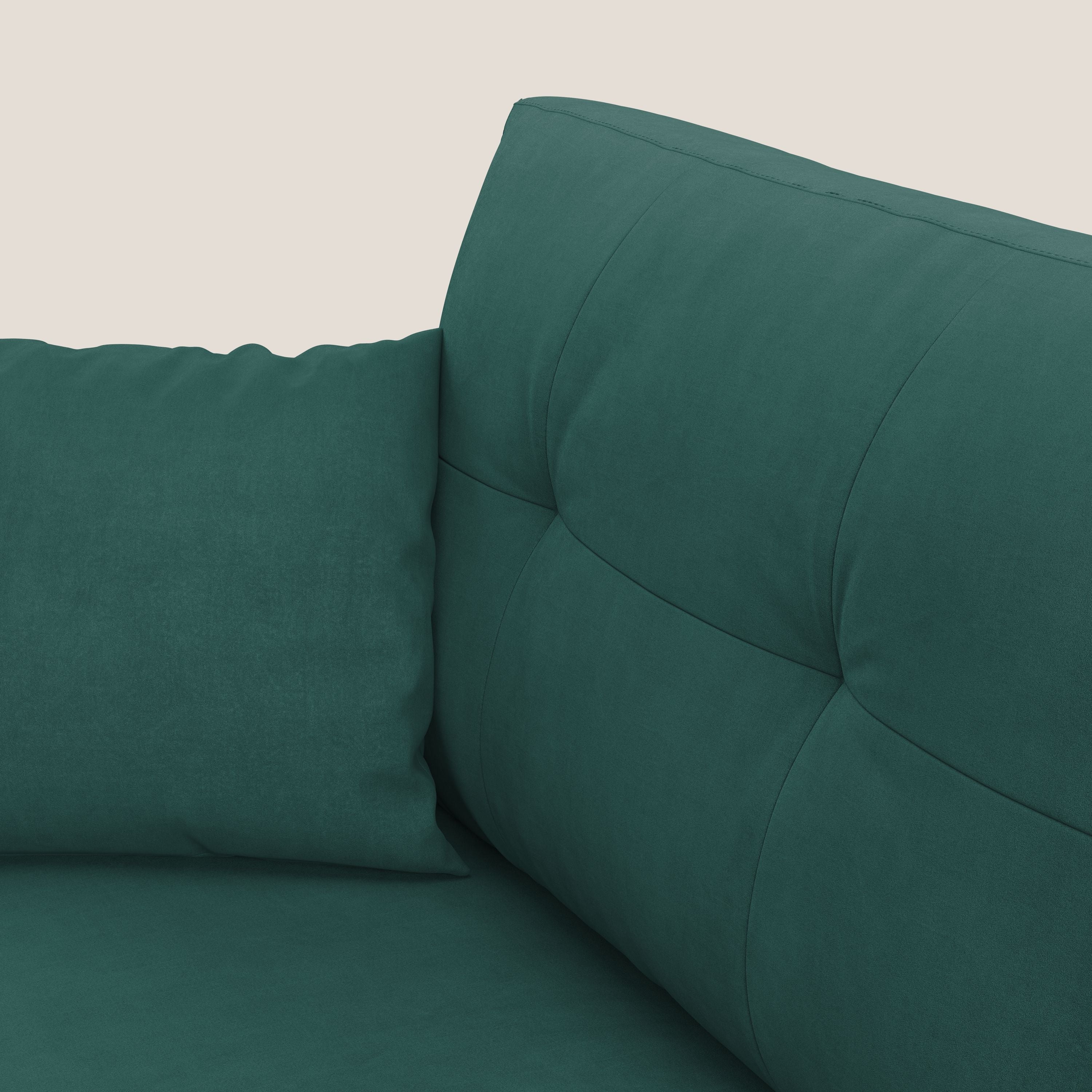 Megan divano letto matrimoniale in microfibra smacchiabile T11 petrolio - divani.store