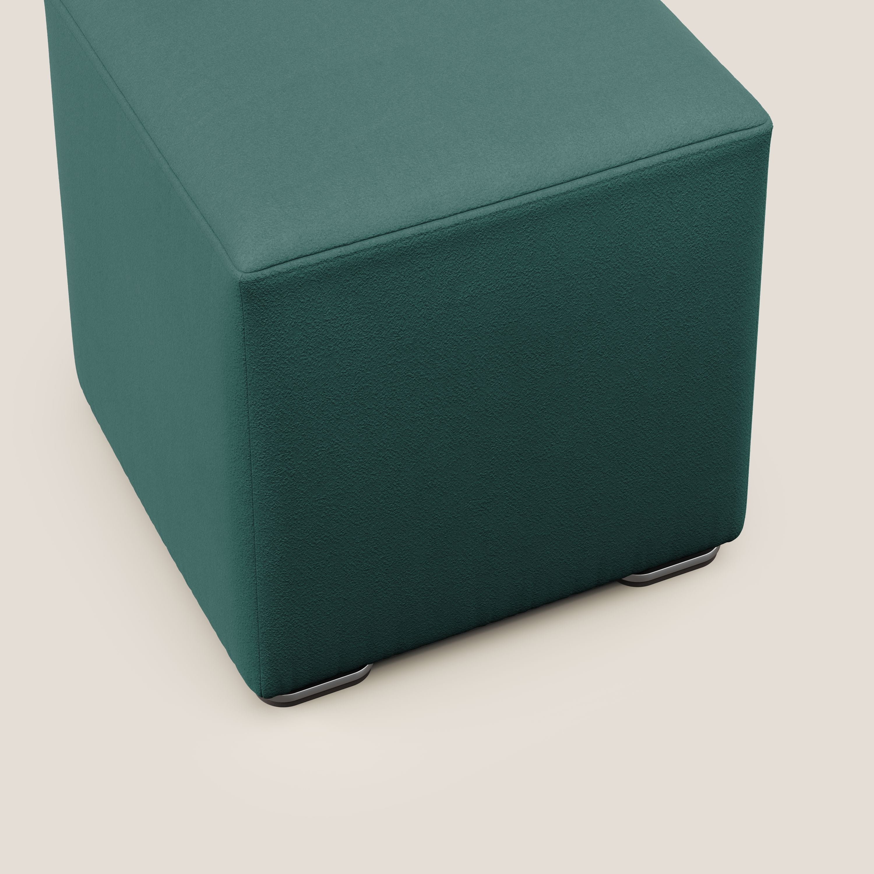 Cube pouf in microfibra smacchiabile T11 petrolio - divani.store
