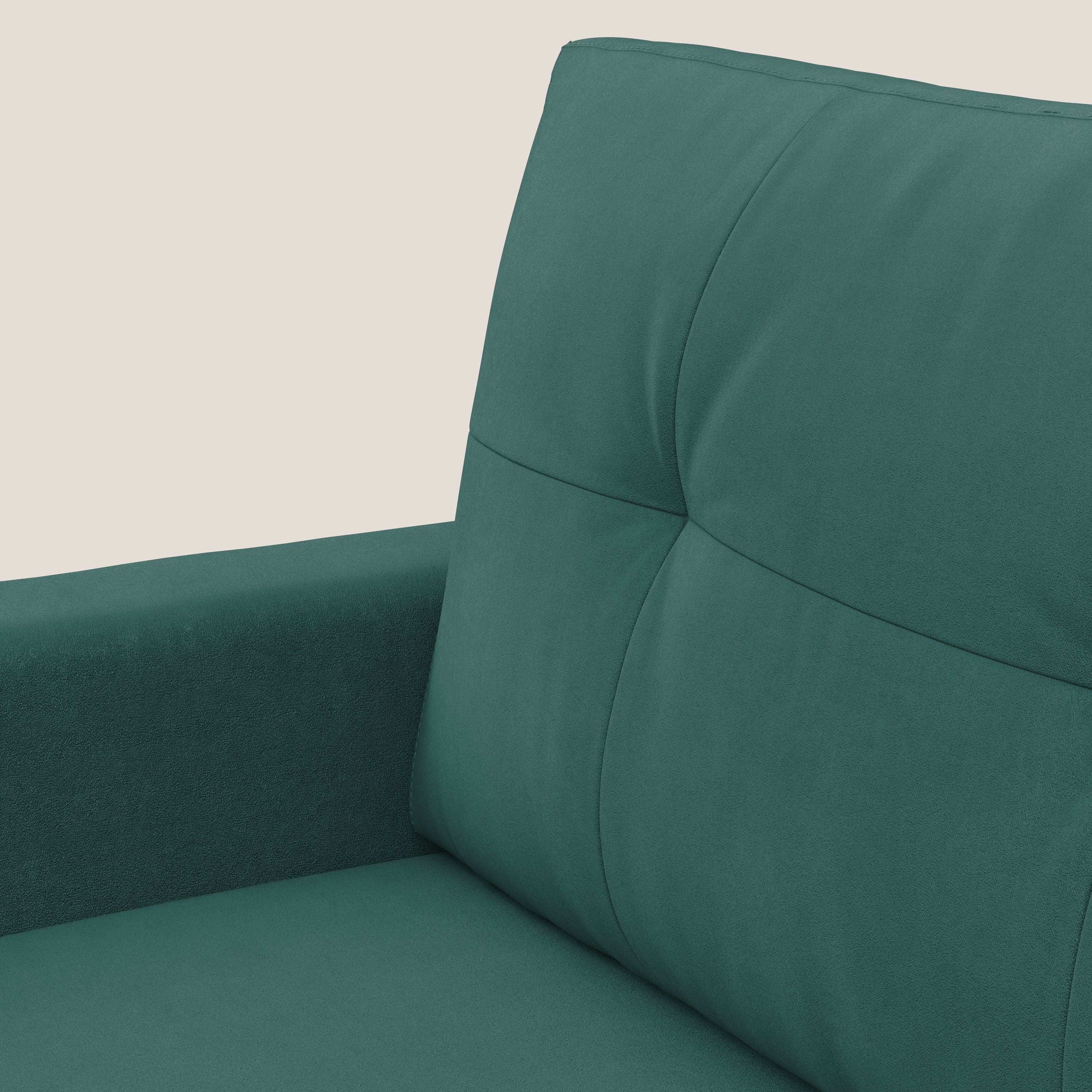 Megan poltrona letto in microfibra smacchiabile T11 petrolio - divani.store