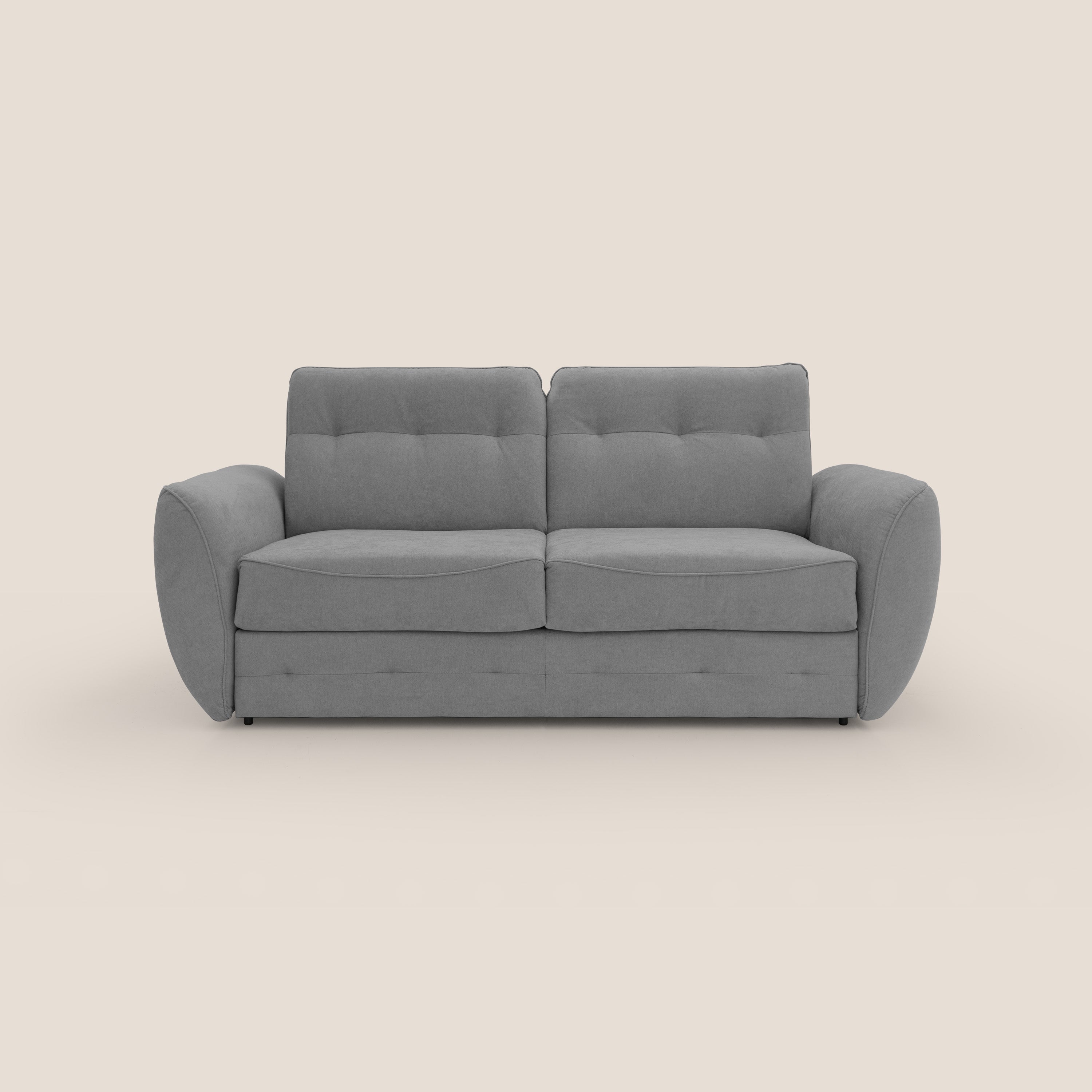 Zeus Divano letto scandinavo con schienale alto in tessuto impermeabile T02 grigio - divani.store